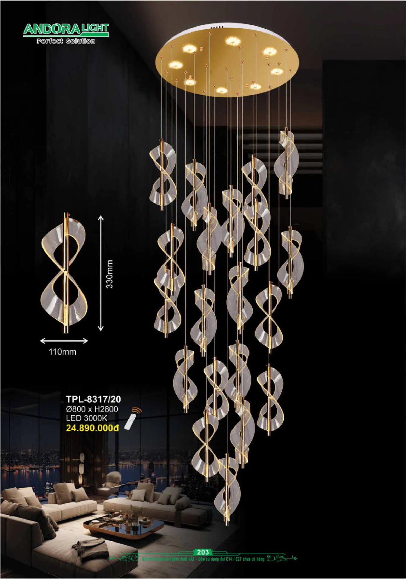 Catalogue Đèn Trang Trí ANDORA 2025 - Trang 204)