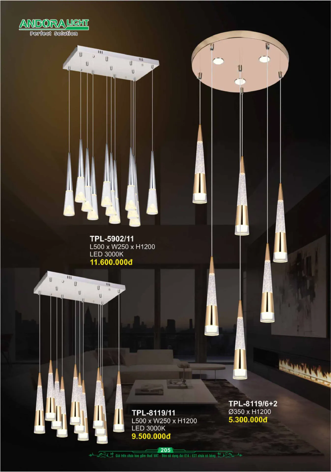 Catalogue Đèn Trang Trí ANDORA 2025 - Trang 206)