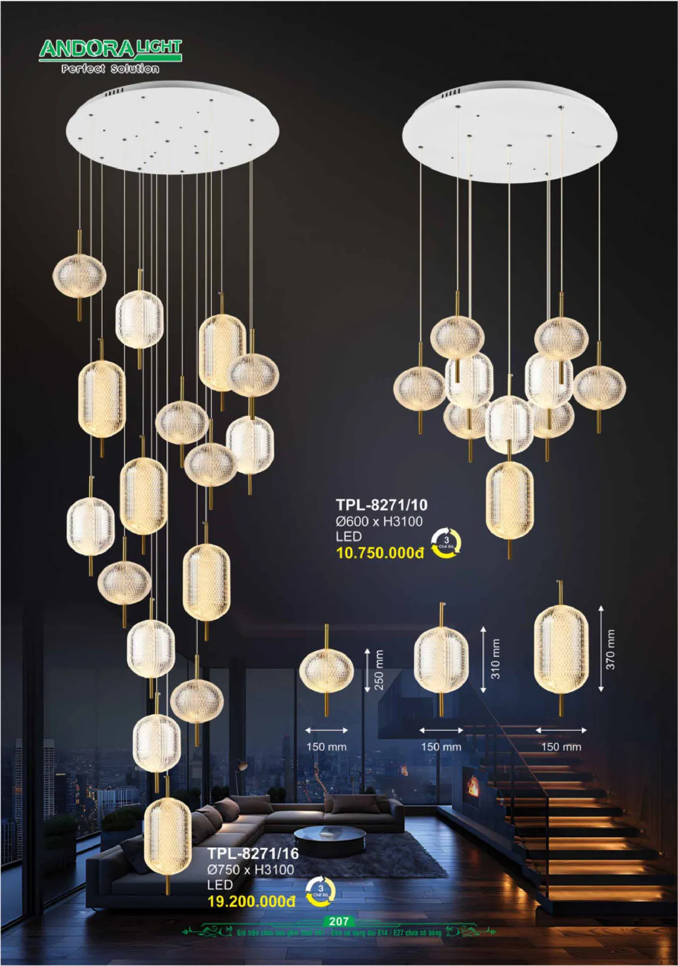 Catalogue Đèn Trang Trí ANDORA 2025 - Trang 208)
