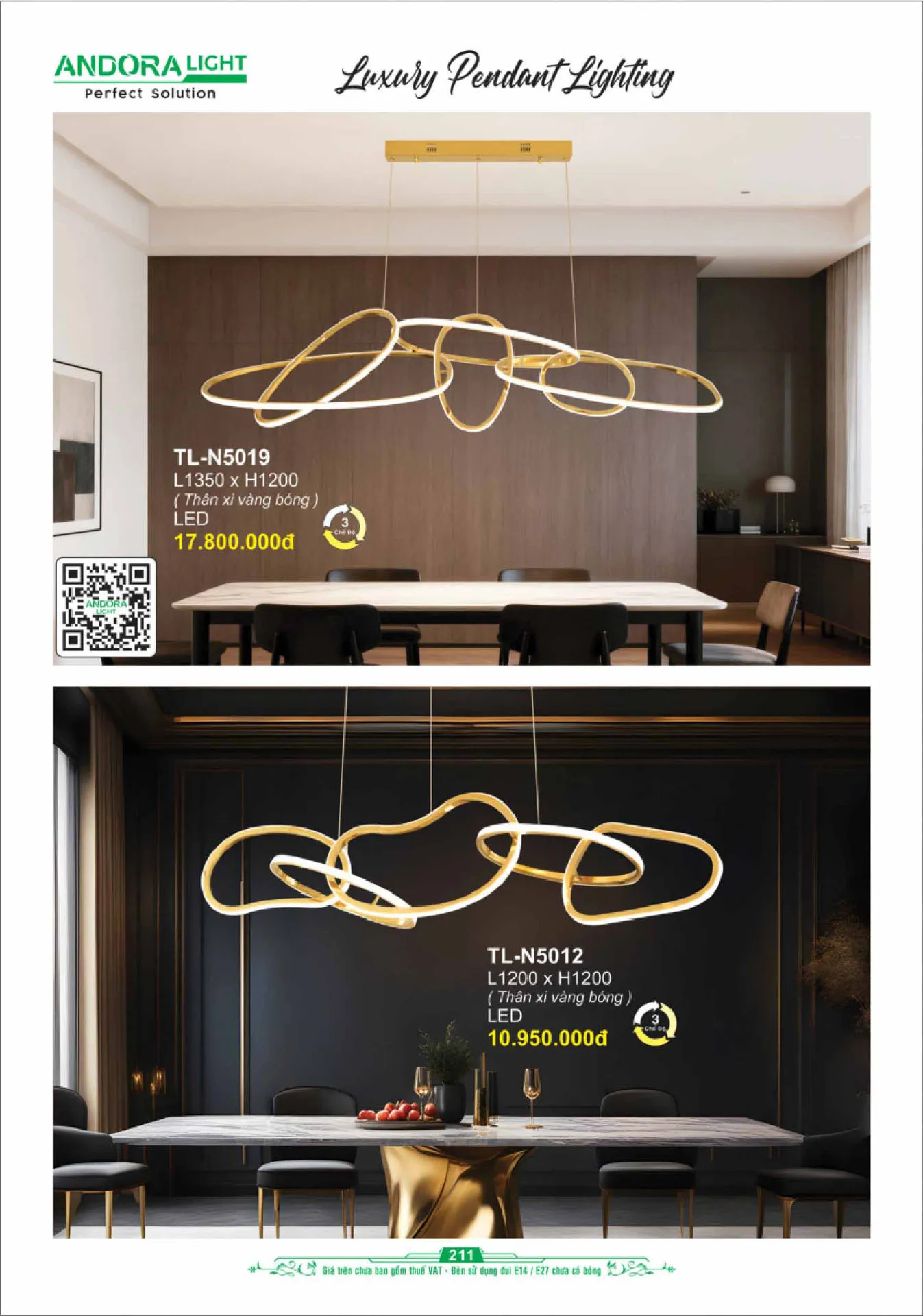 Catalogue Đèn Trang Trí ANDORA 2025 - Trang 212)