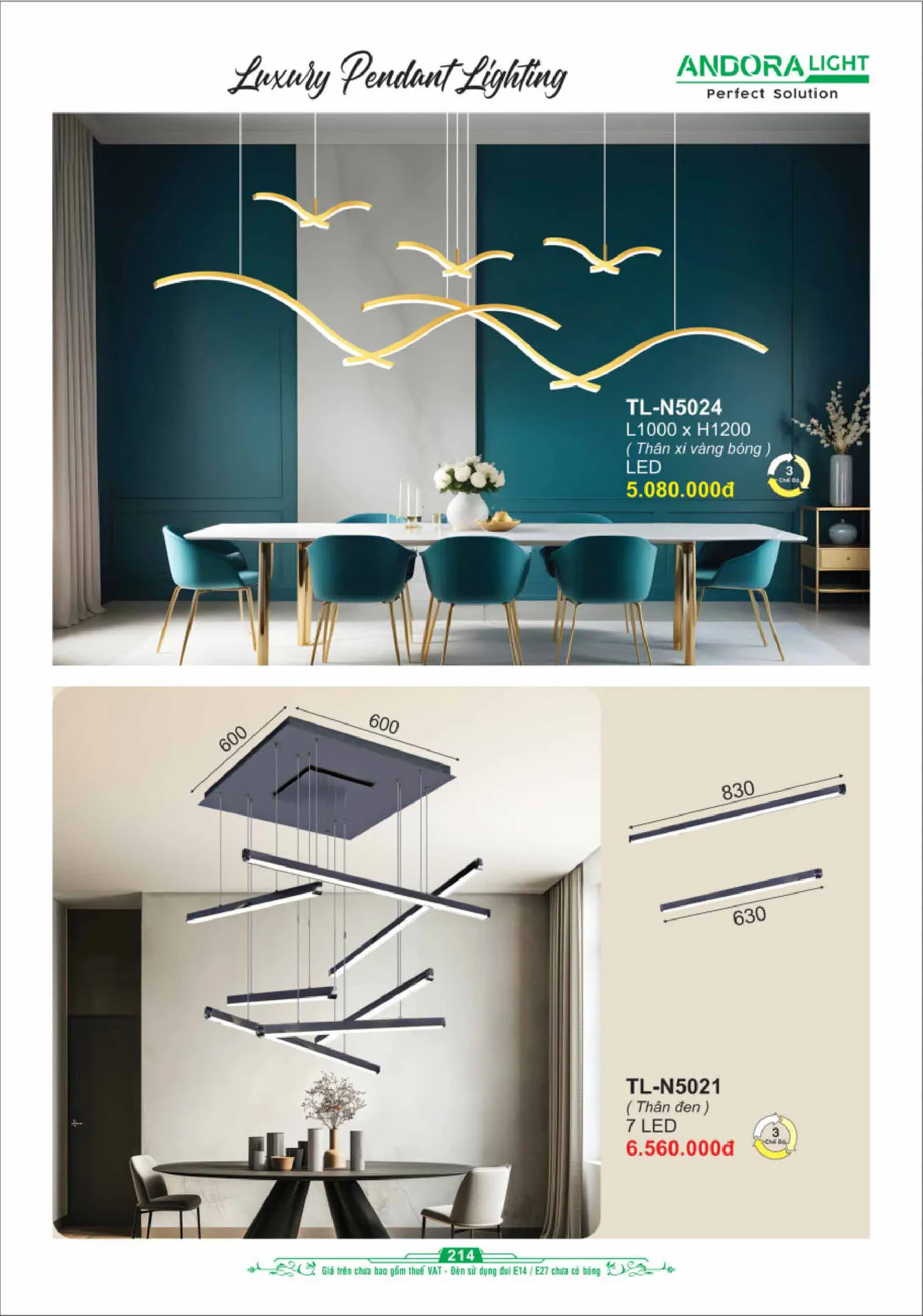 Catalogue Đèn Trang Trí ANDORA 2025 - Trang 215)