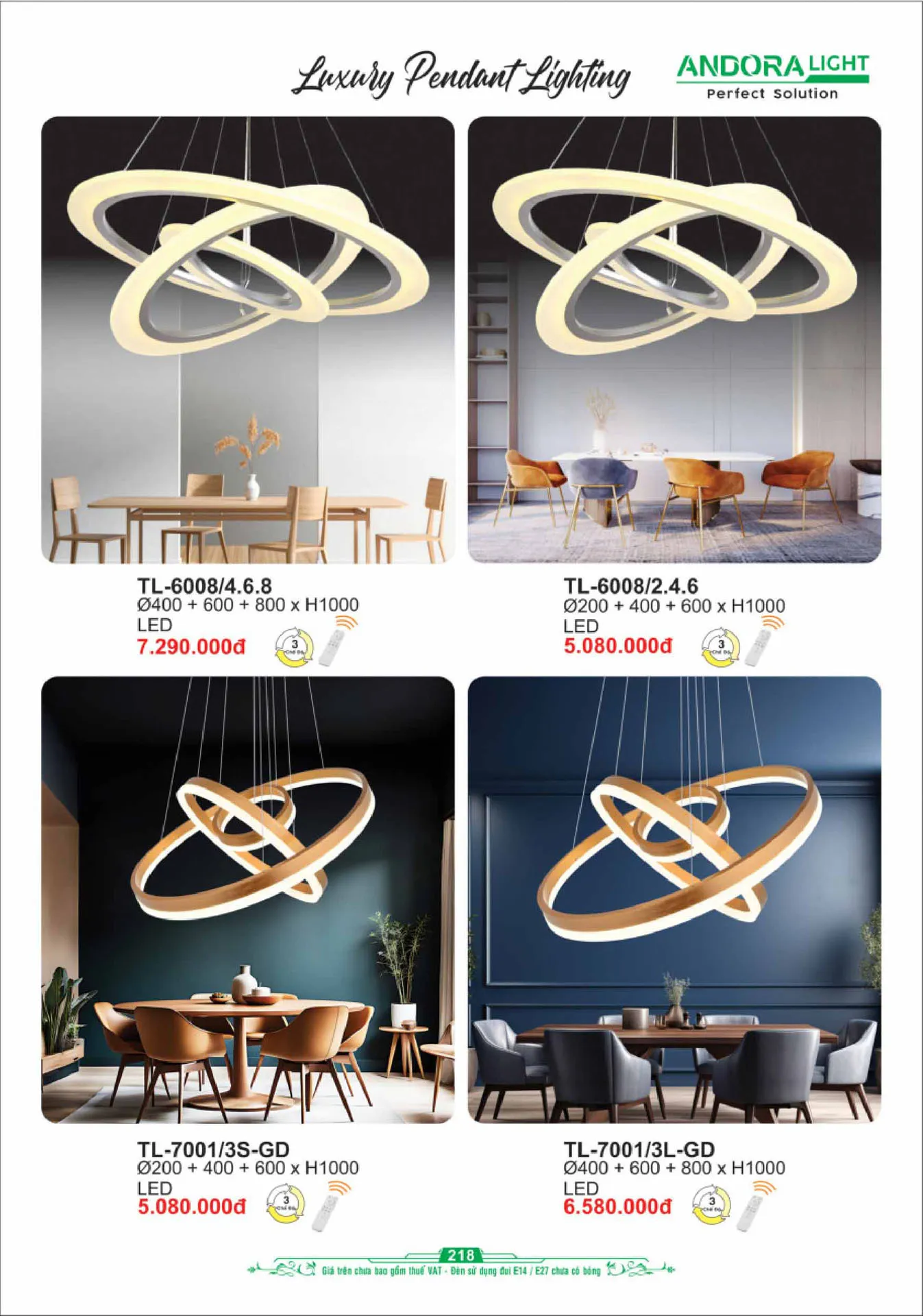 Catalogue Đèn Trang Trí ANDORA 2025 - Trang 219)