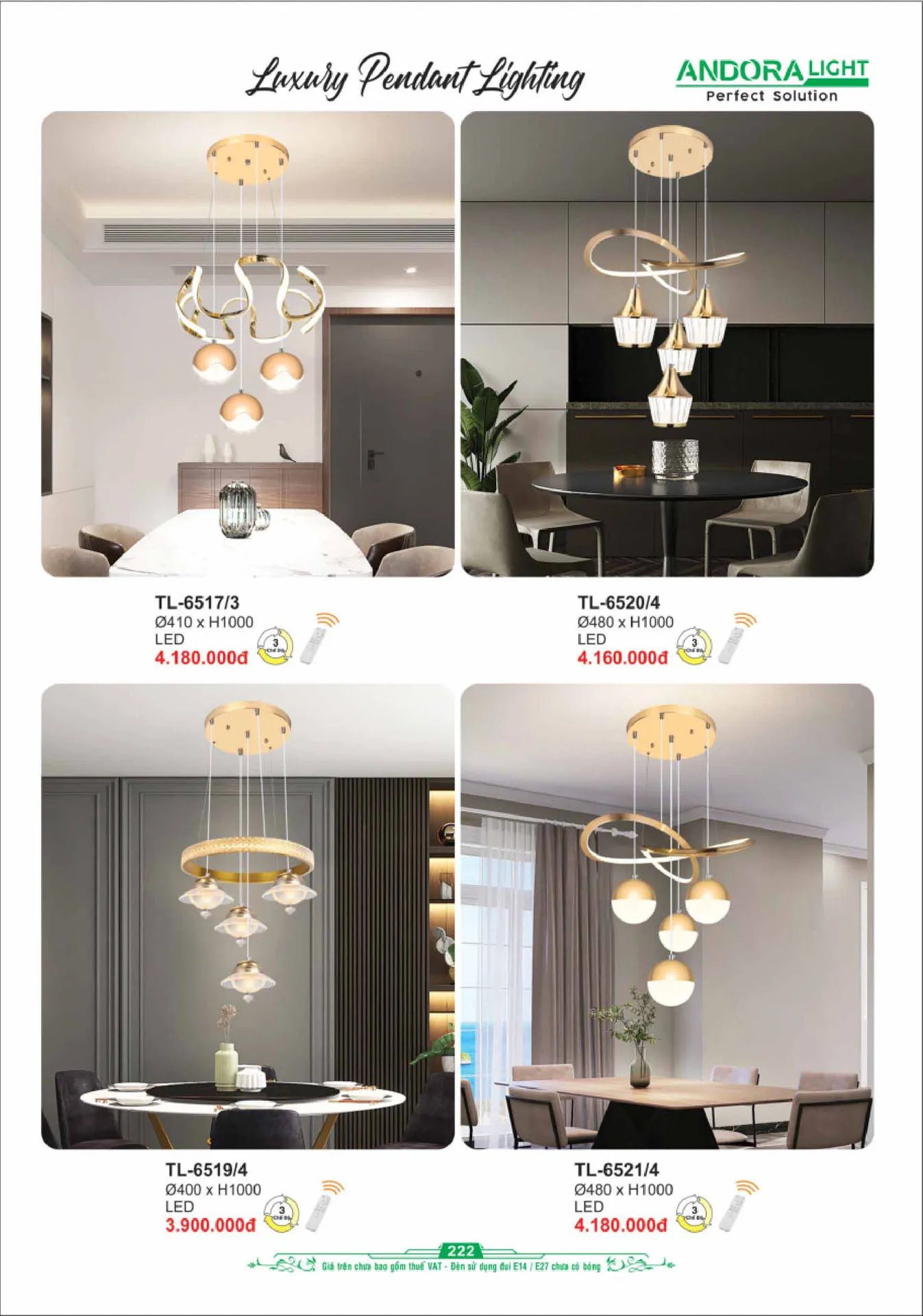 Catalogue Đèn Trang Trí ANDORA 2025 - Trang 223)