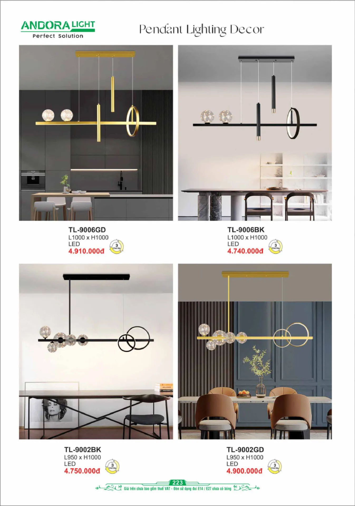 Catalogue Đèn Trang Trí ANDORA 2025 - Trang 224)