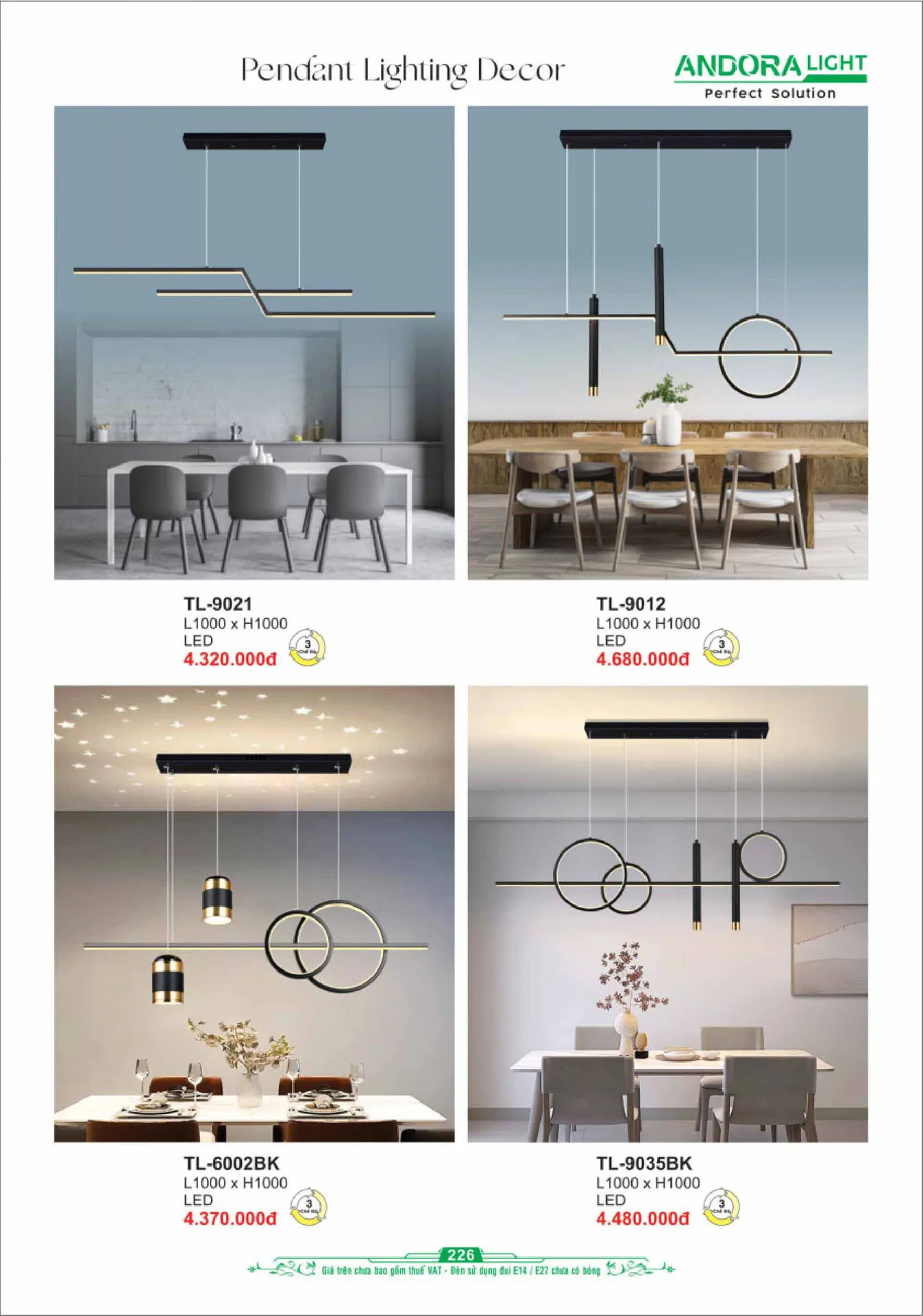 Catalogue Đèn Trang Trí ANDORA 2025 - Trang 227)