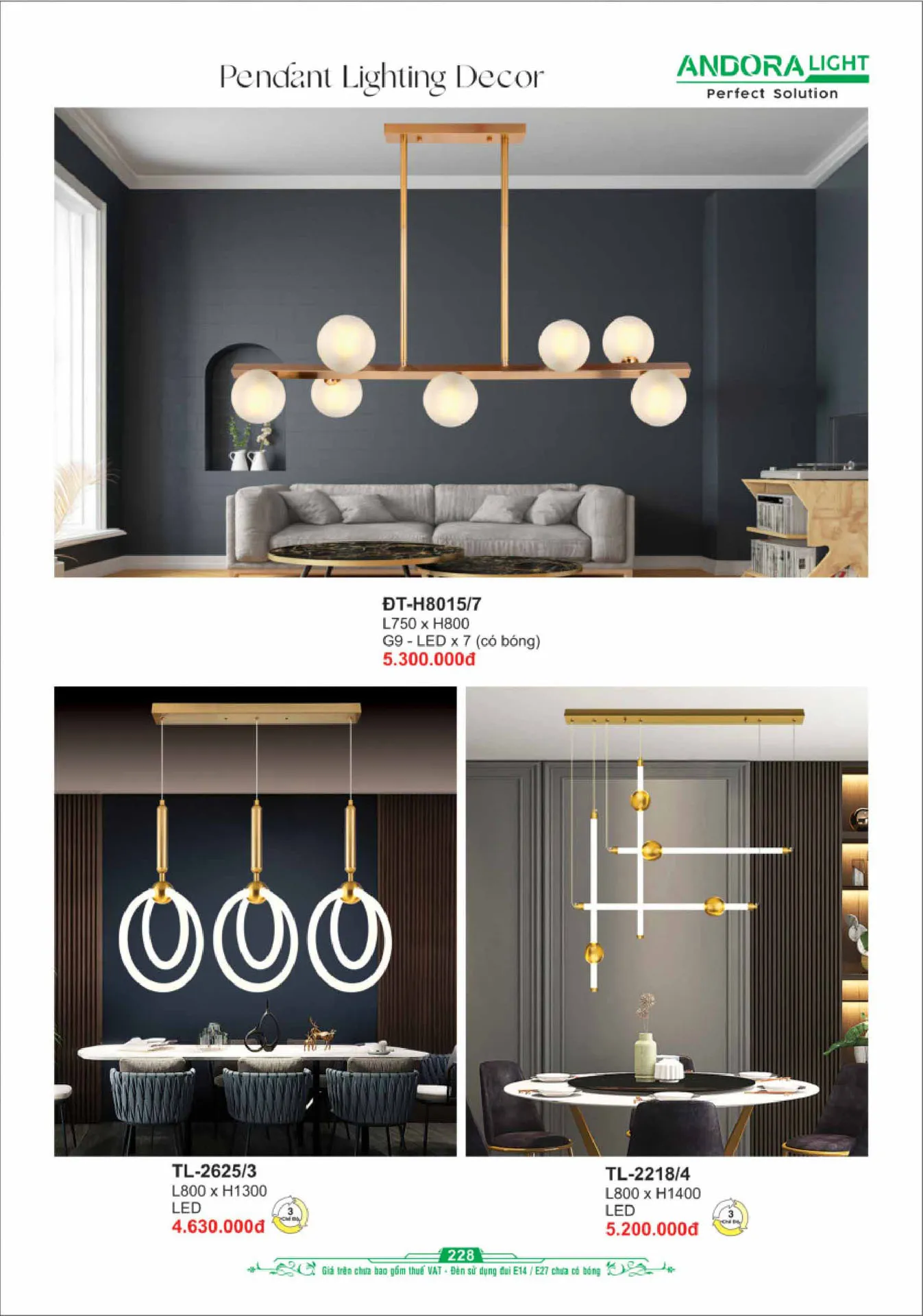 Catalogue Đèn Trang Trí ANDORA 2025 - Trang 229)