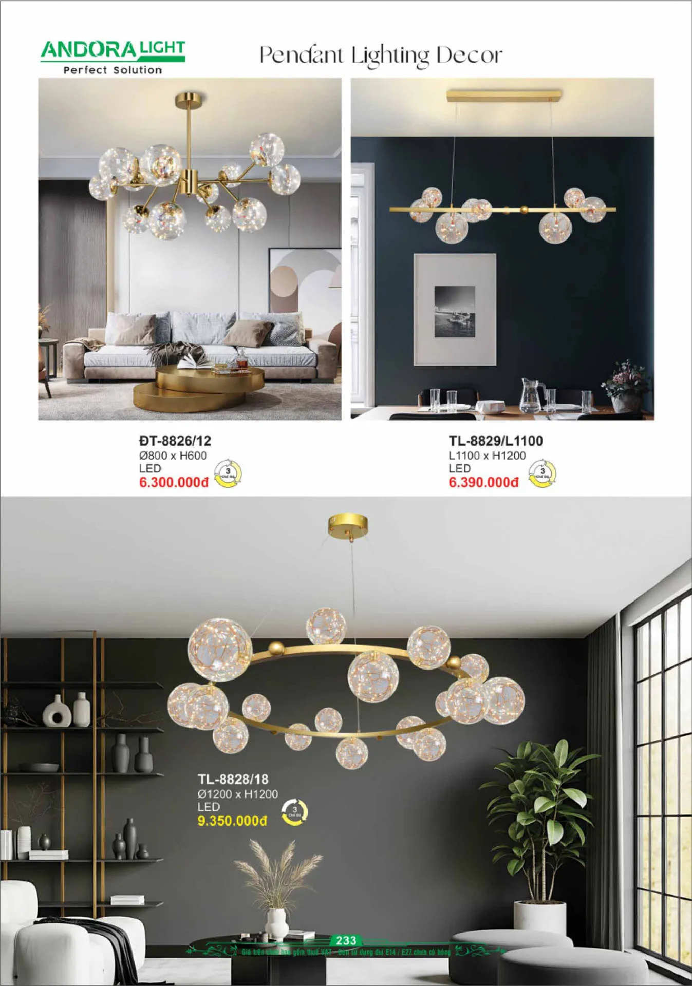 Catalogue Đèn Trang Trí ANDORA 2025 - Trang 234)
