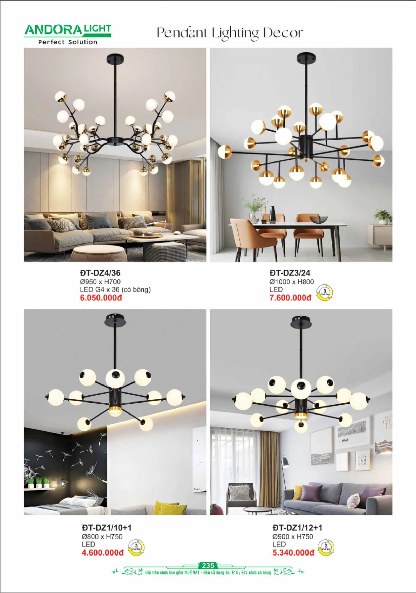 Catalogue Đèn Trang Trí ANDORA 2025 - Trang 236)