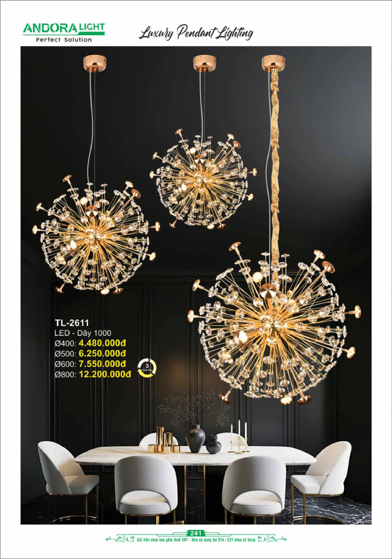 Catalogue Đèn Trang Trí ANDORA 2025 - Trang 242)