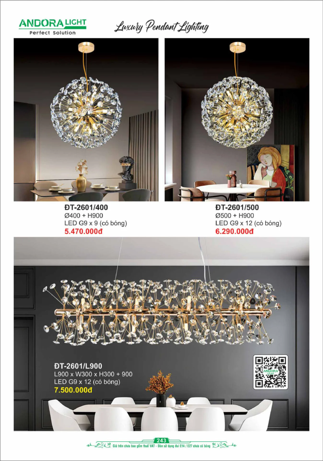 Catalogue Đèn Trang Trí ANDORA 2025 - Trang 244)