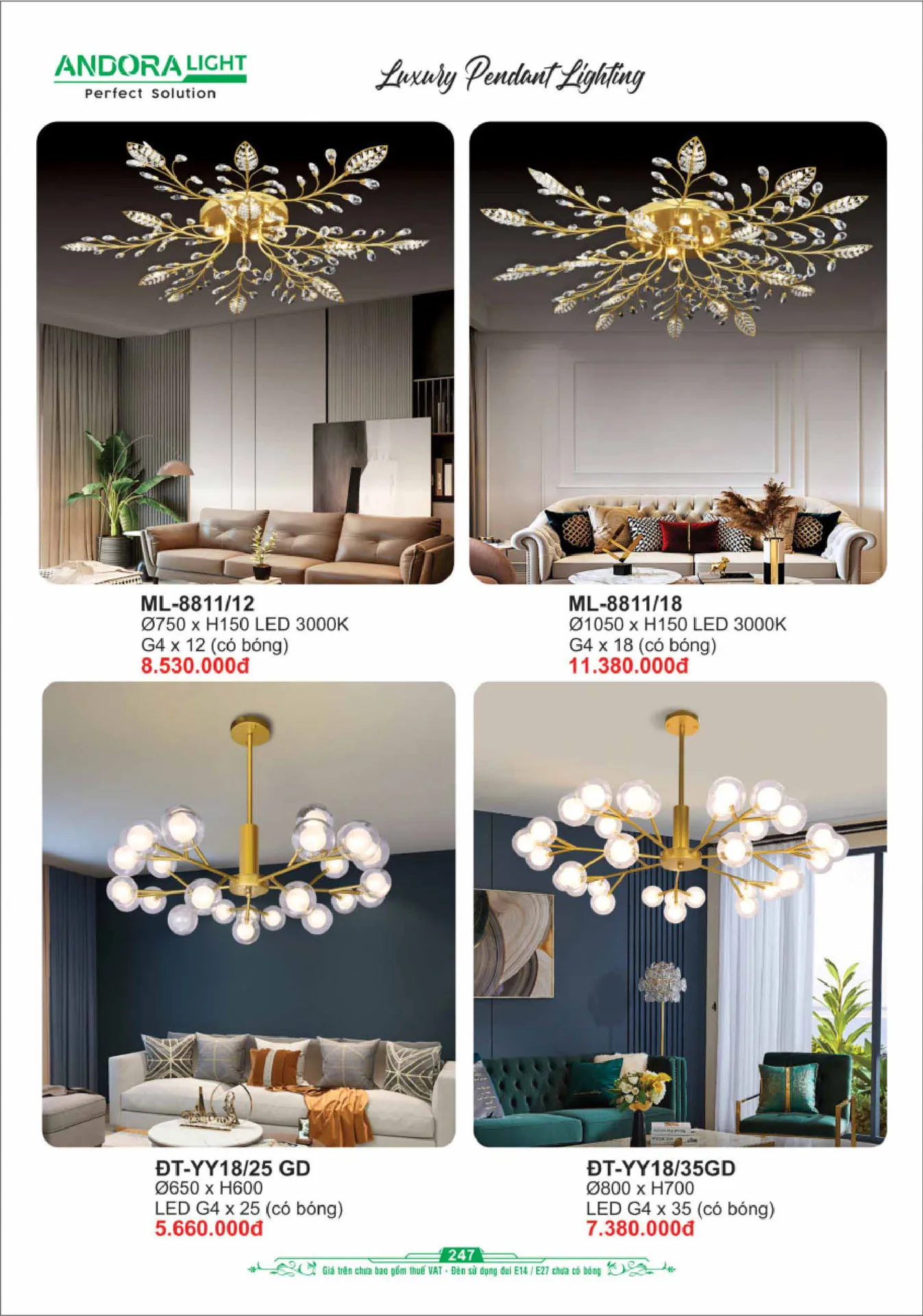 Catalogue Đèn Trang Trí ANDORA 2025 - Trang 248)