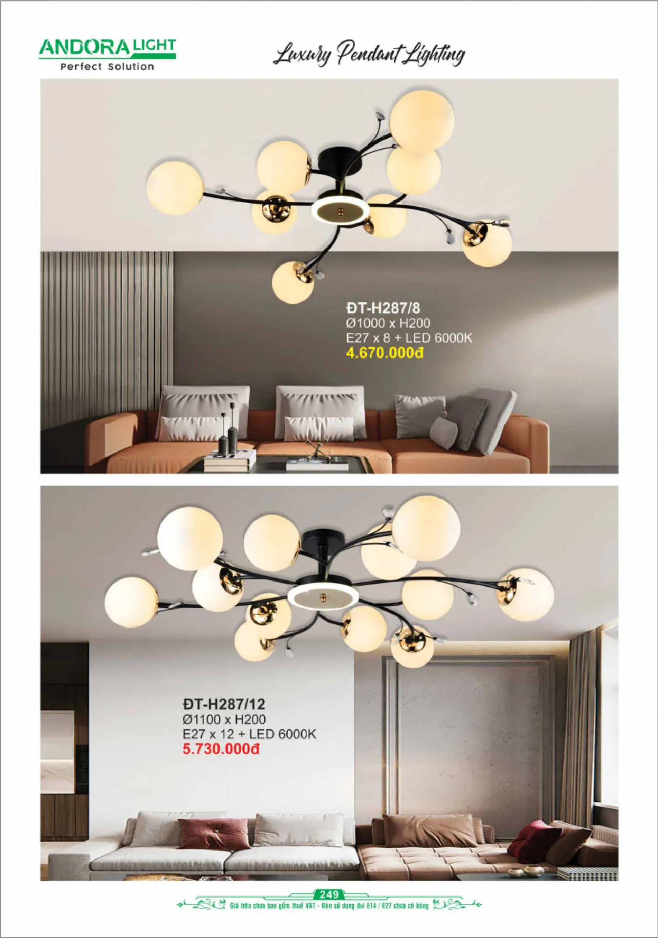 Catalogue Đèn Trang Trí ANDORA 2025 - Trang 250)