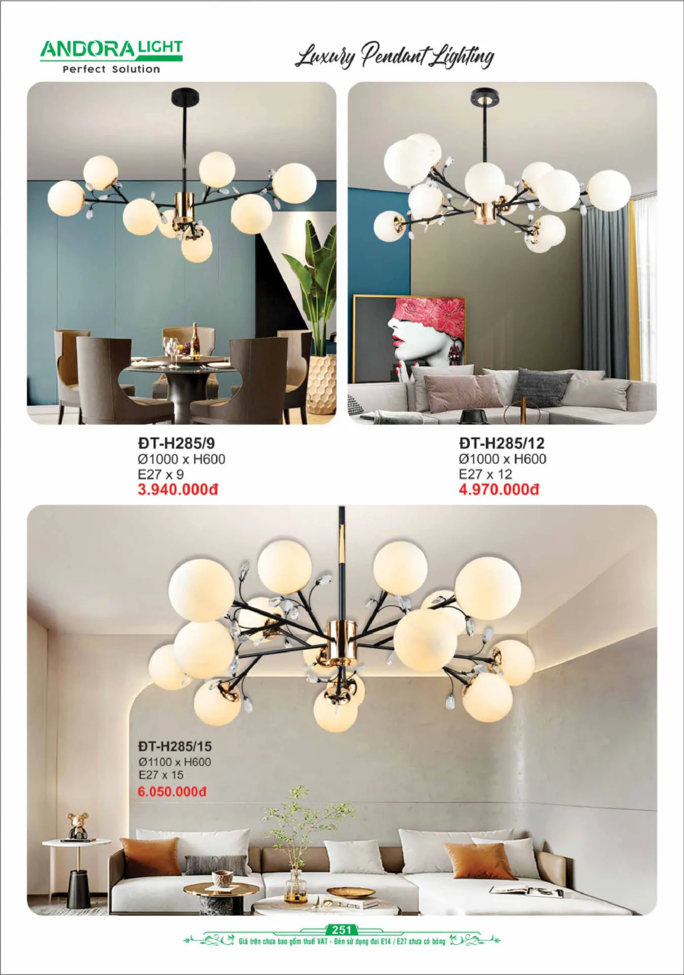 Catalogue Đèn Trang Trí ANDORA 2025 - Trang 252)