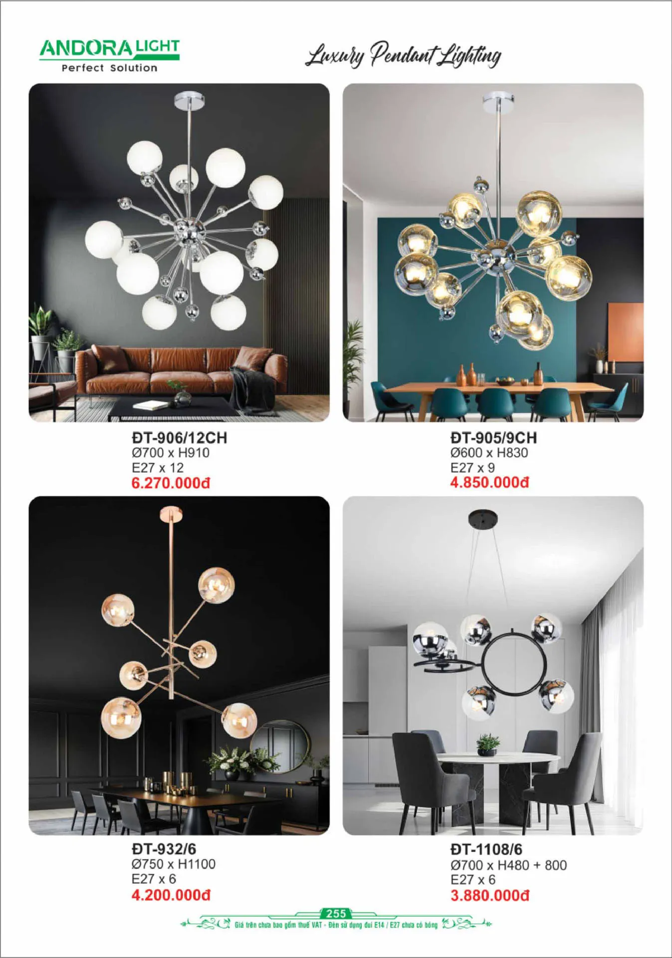 Catalogue Đèn Trang Trí ANDORA 2025 - Trang 256)
