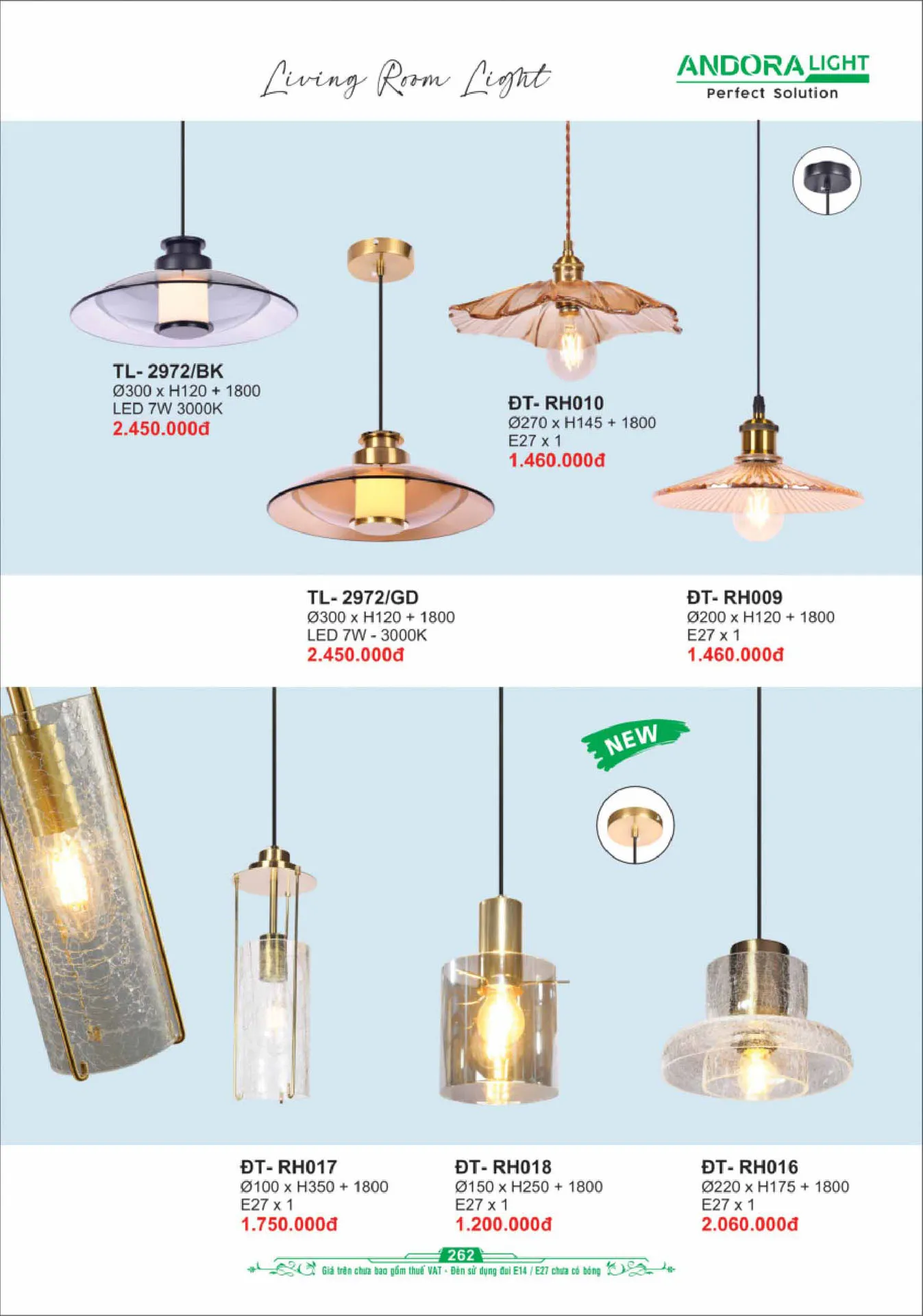 Catalogue Đèn Trang Trí ANDORA 2025 - Trang 263)