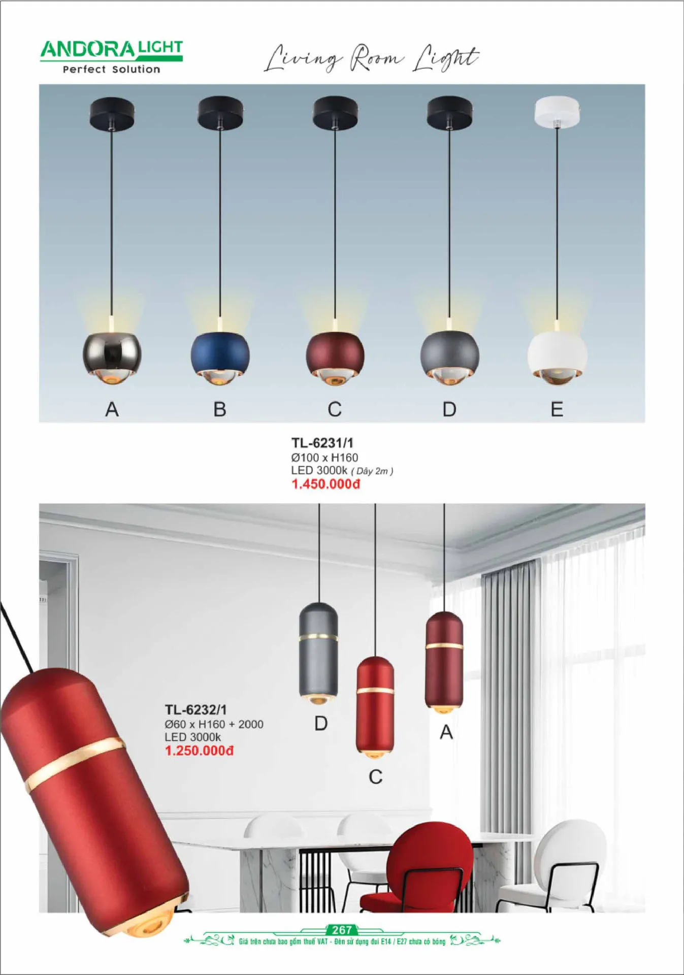Catalogue Đèn Trang Trí ANDORA 2025 - Trang 268)