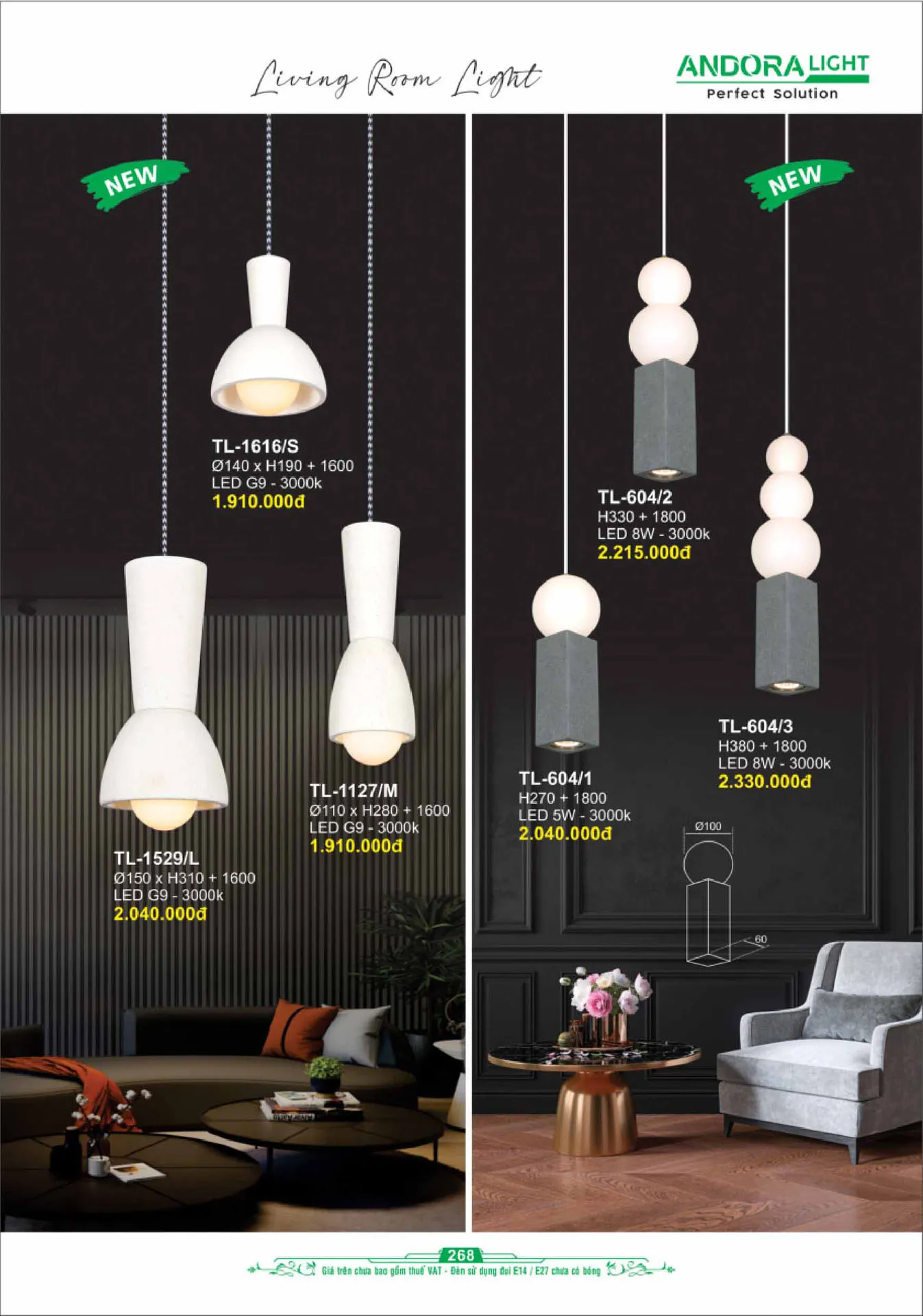 Catalogue Đèn Trang Trí ANDORA 2025 - Trang 269)