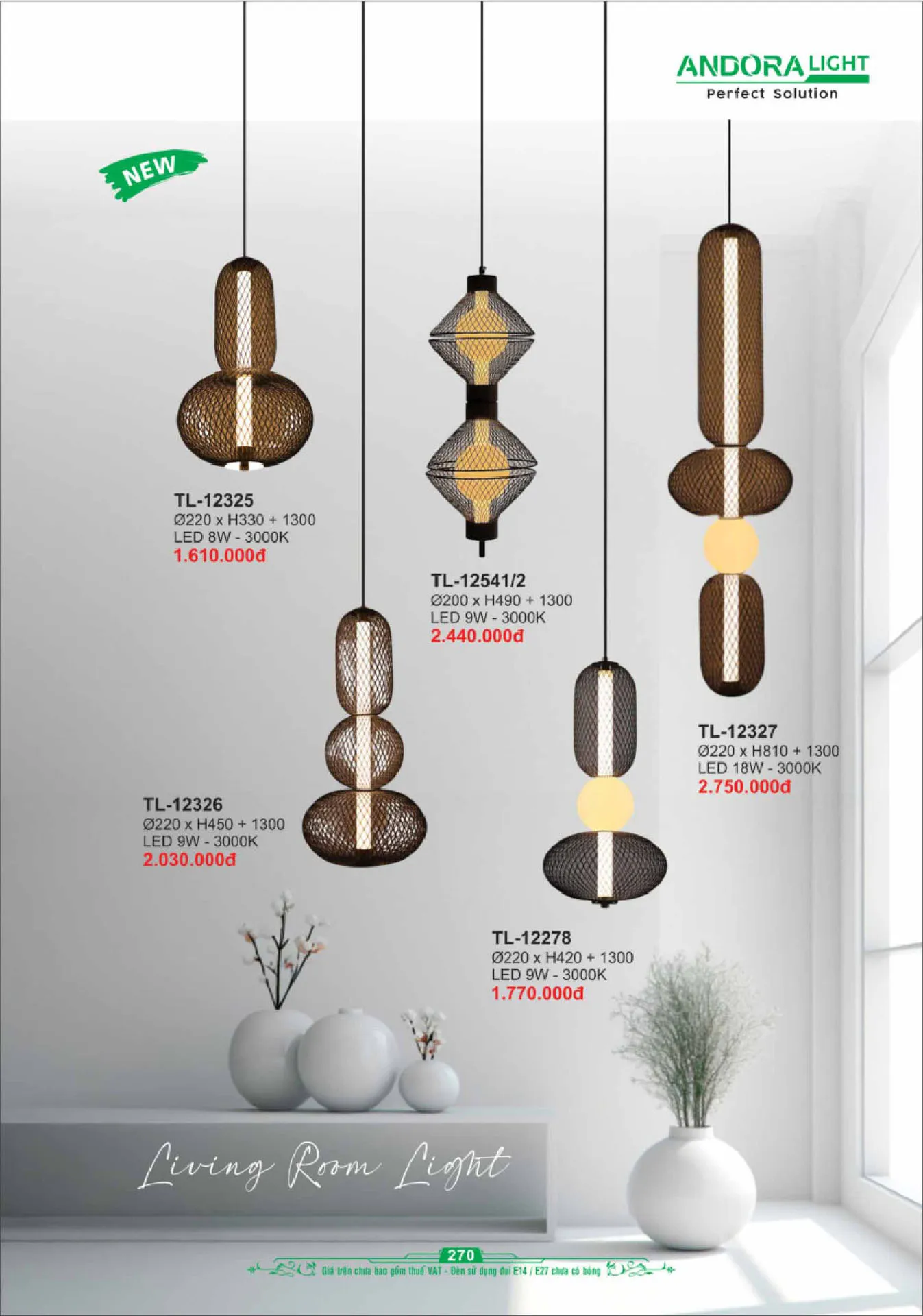 Catalogue Đèn Trang Trí ANDORA 2025 - Trang 271)