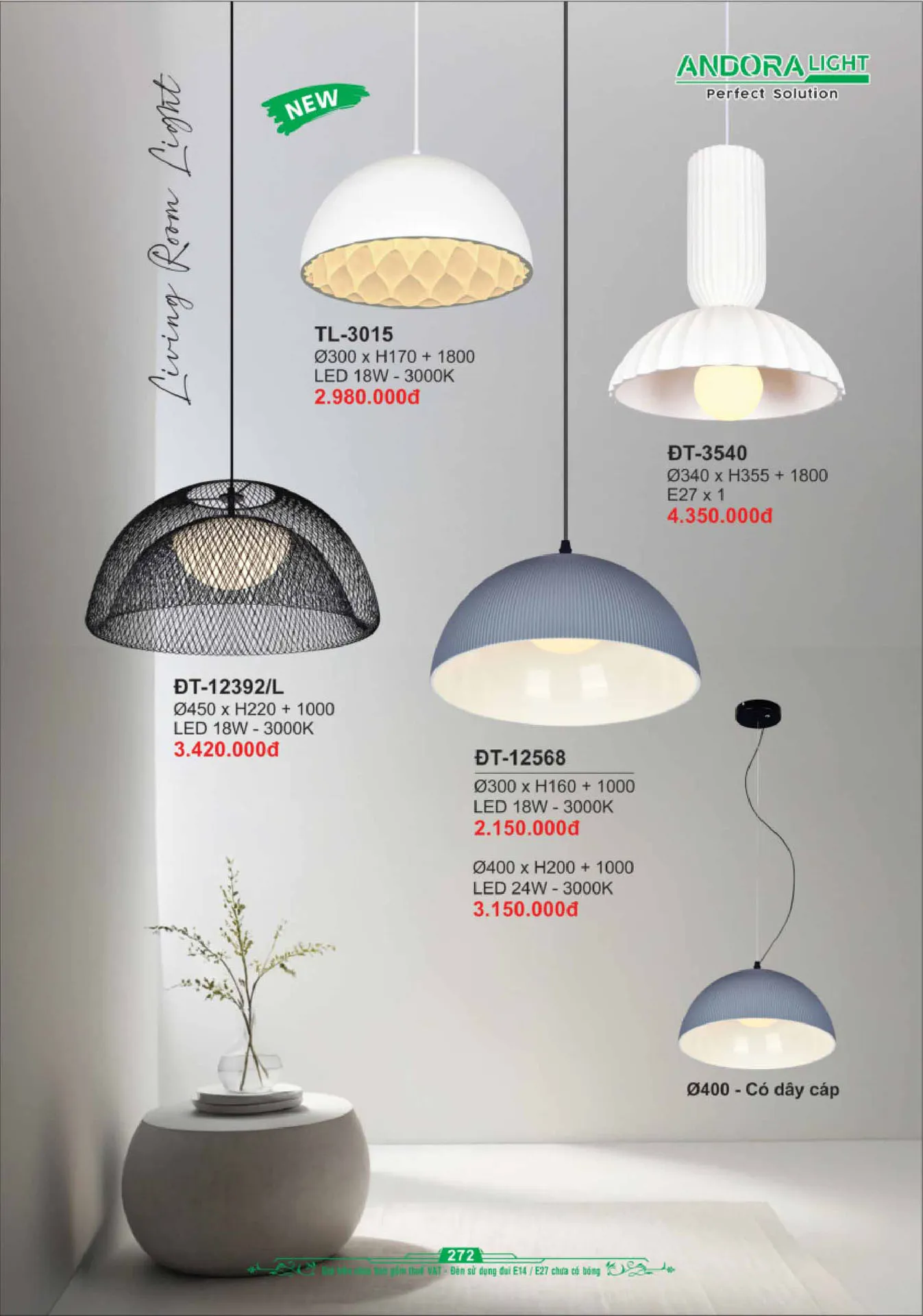 Catalogue Đèn Trang Trí ANDORA 2025 - Trang 273)