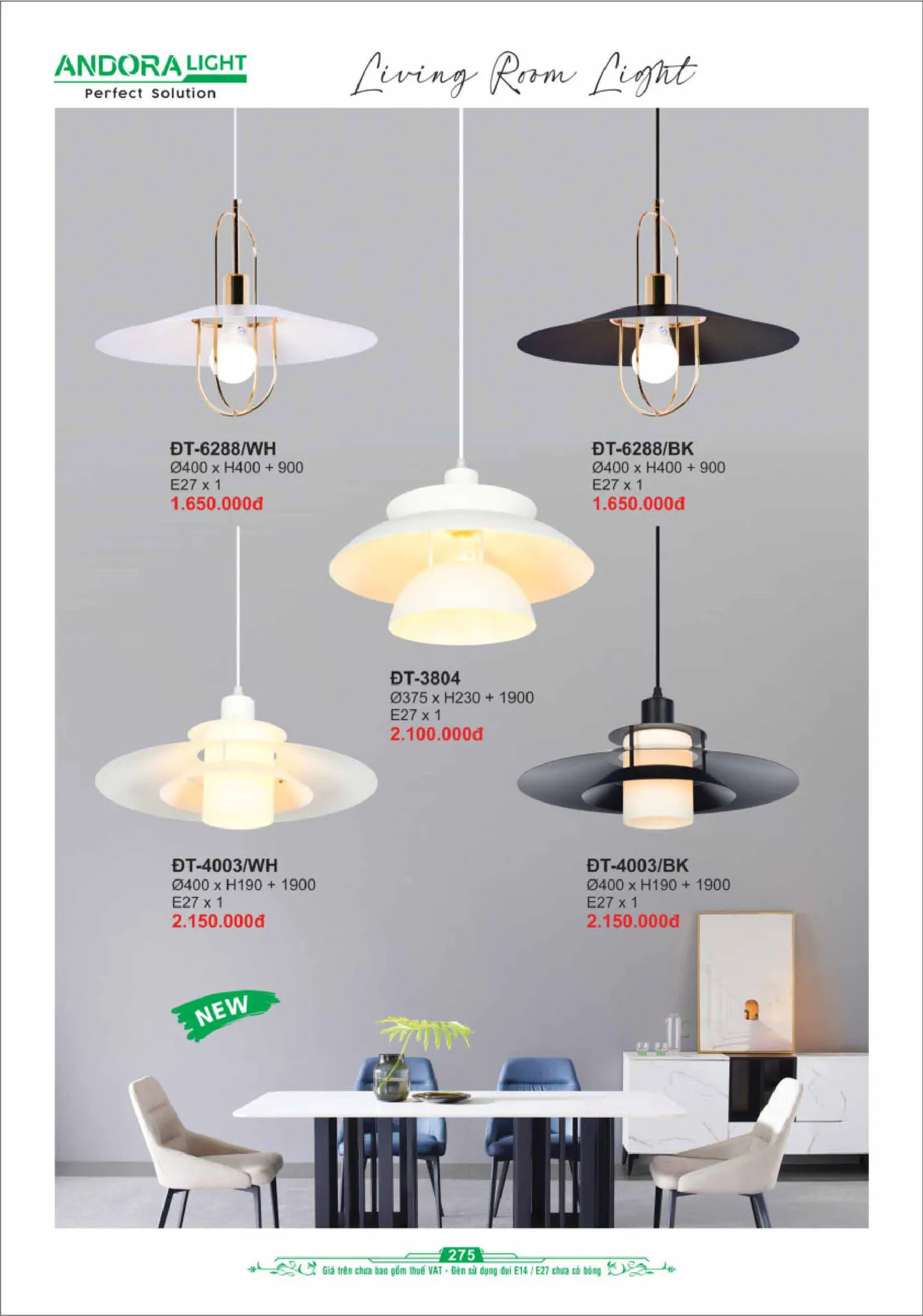 Catalogue Đèn Trang Trí ANDORA 2025 - Trang 276)