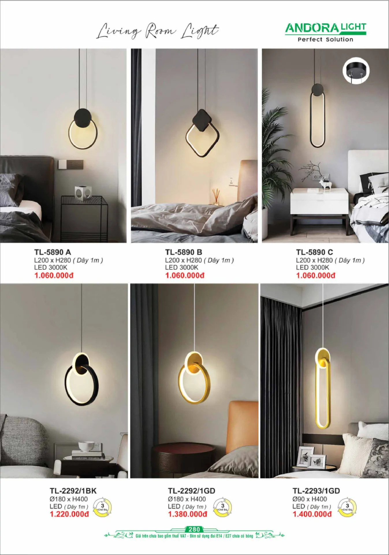 Catalogue Đèn Trang Trí ANDORA 2025 - Trang 281)