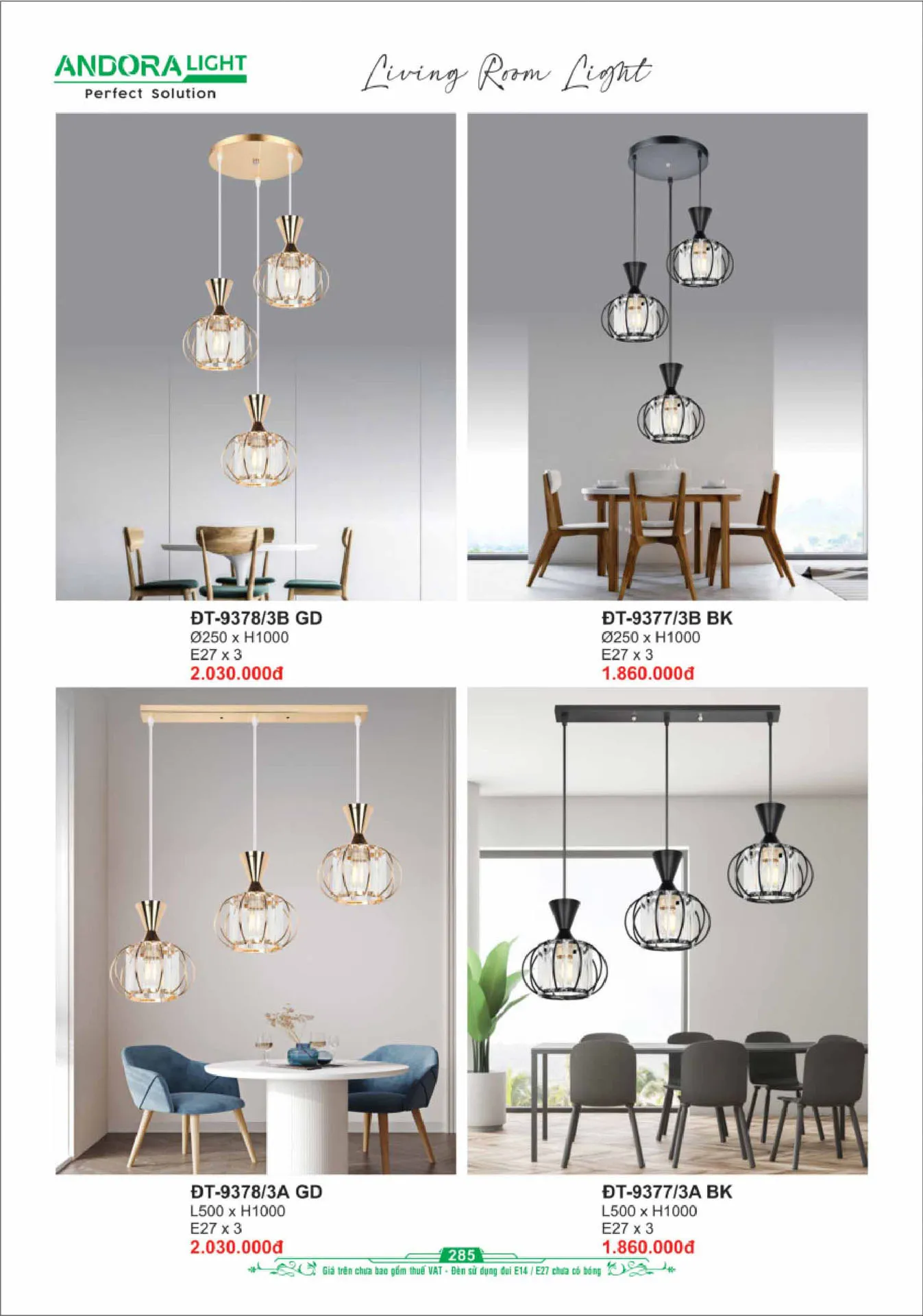 Catalogue Đèn Trang Trí ANDORA 2025 - Trang 286)