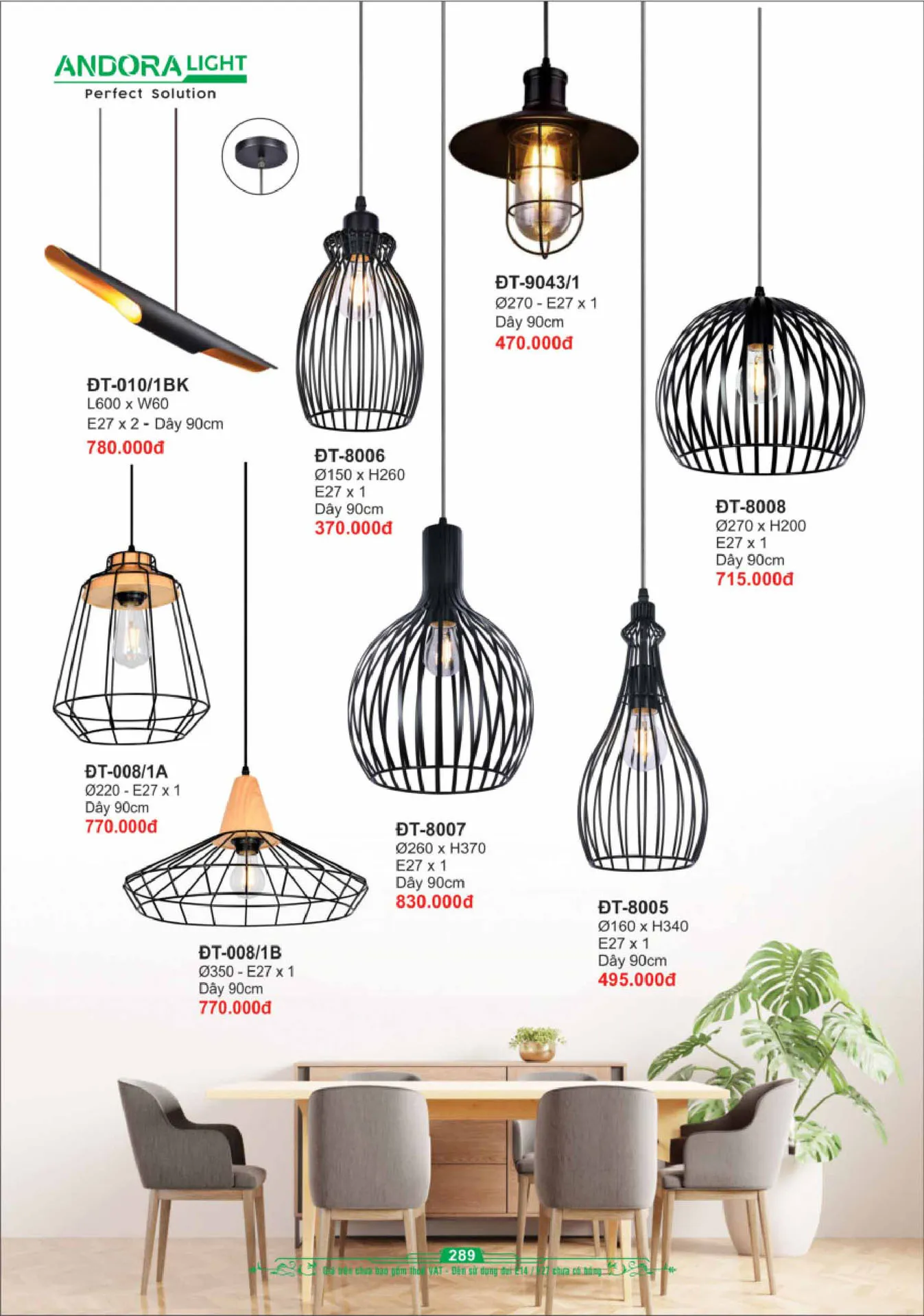 Catalogue Đèn Trang Trí ANDORA 2025 - Trang 290)