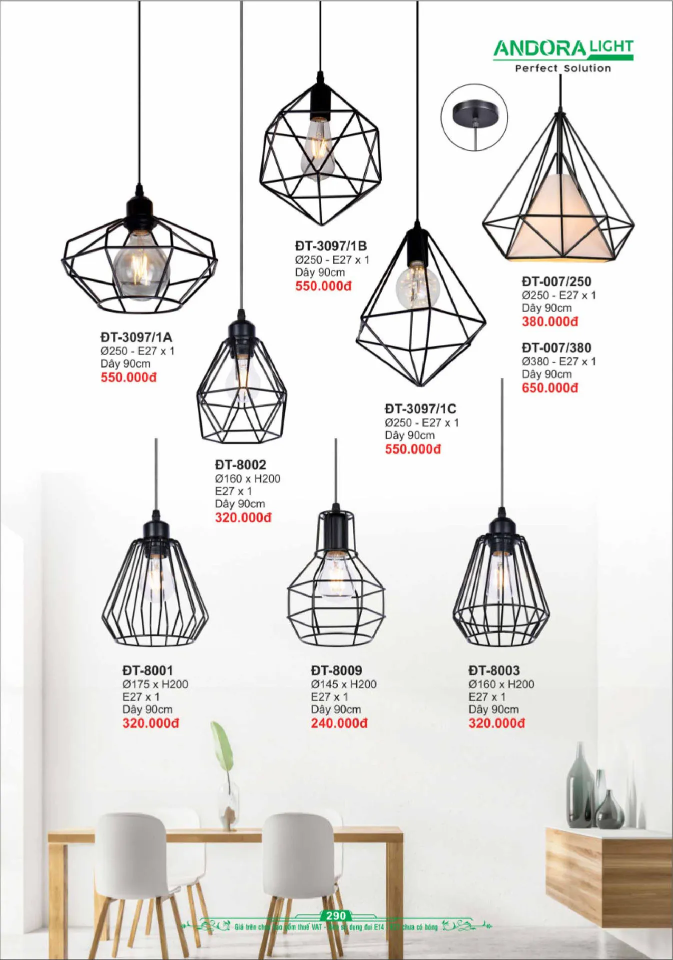 Catalogue Đèn Trang Trí ANDORA 2025 - Trang 291)