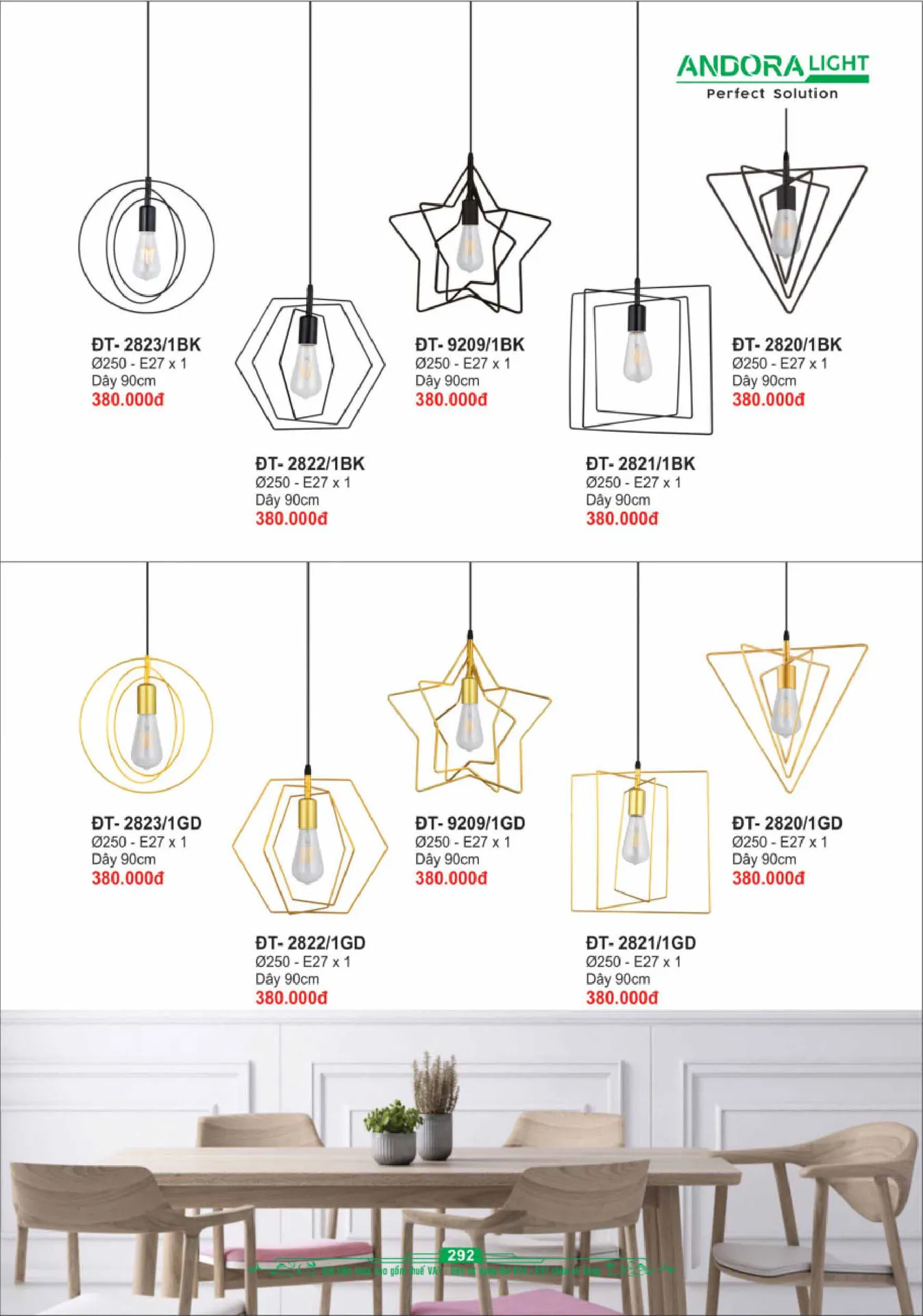 Catalogue Đèn Trang Trí ANDORA 2025 - Trang 293)
