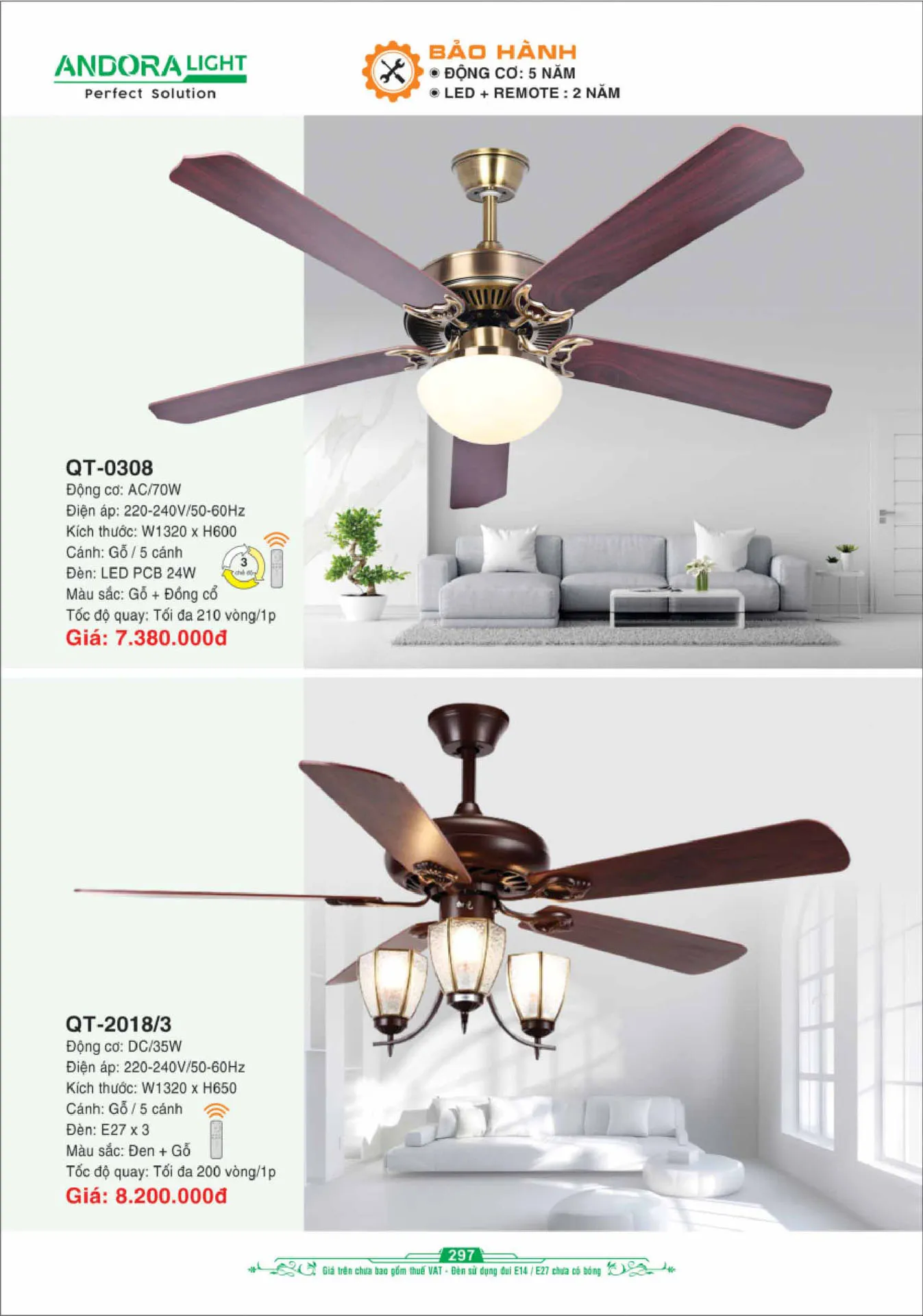 Catalogue Đèn Trang Trí ANDORA 2025 - Trang 298)