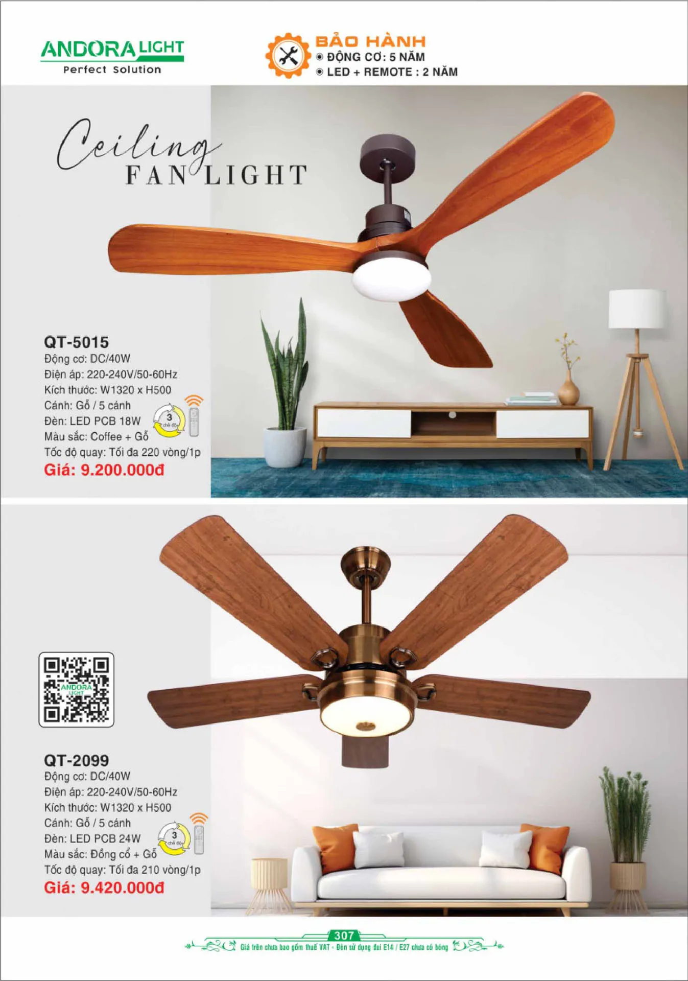 Catalogue Đèn Trang Trí ANDORA 2025 - Trang 308)