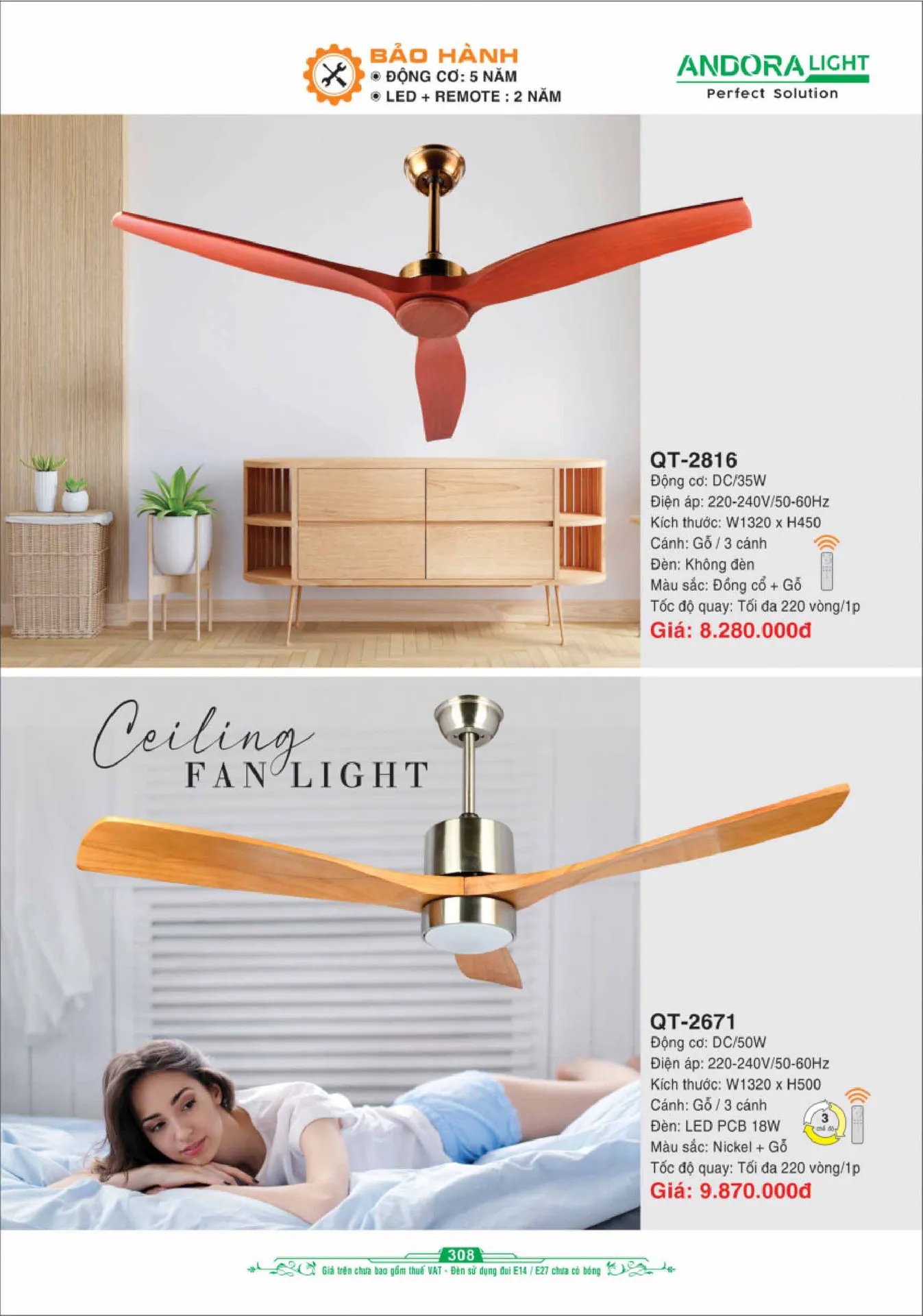 Catalogue Đèn Trang Trí ANDORA 2025 - Trang 309)