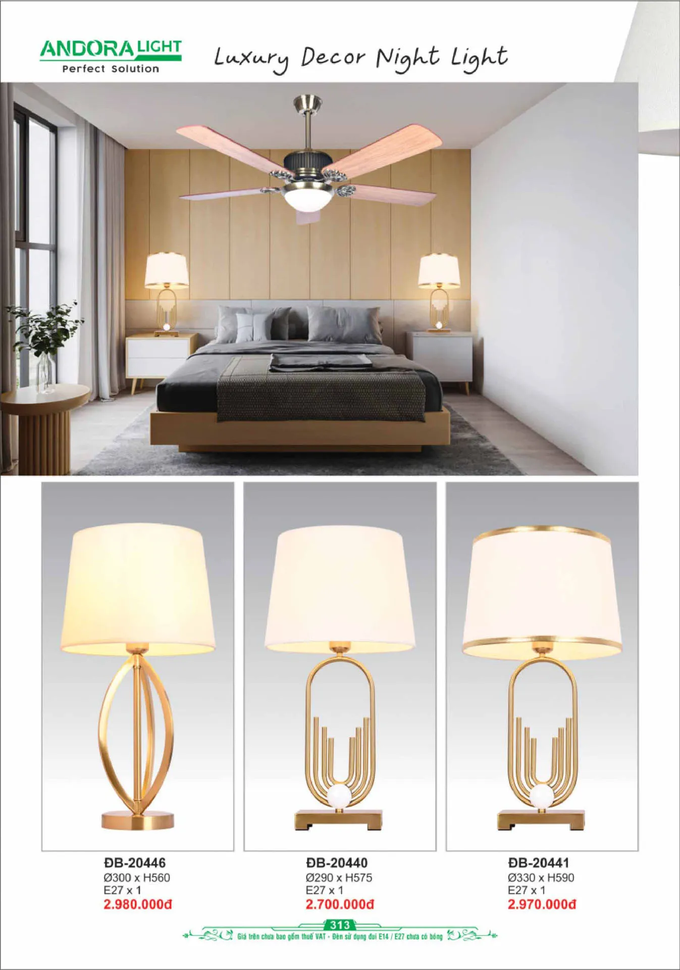 Catalogue Đèn Trang Trí ANDORA 2025 - Trang 314)