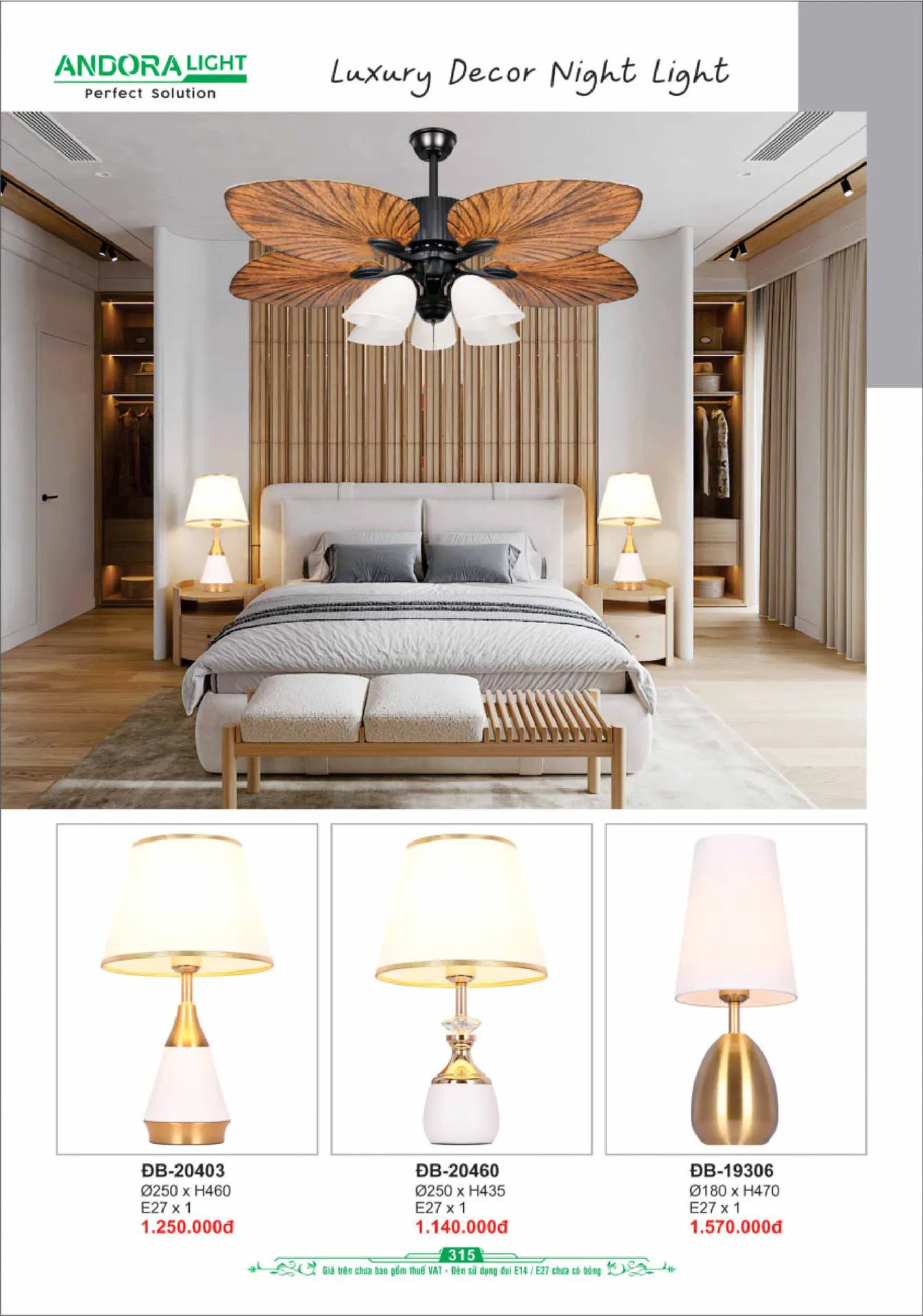 Catalogue Đèn Trang Trí ANDORA 2025 - Trang 316)