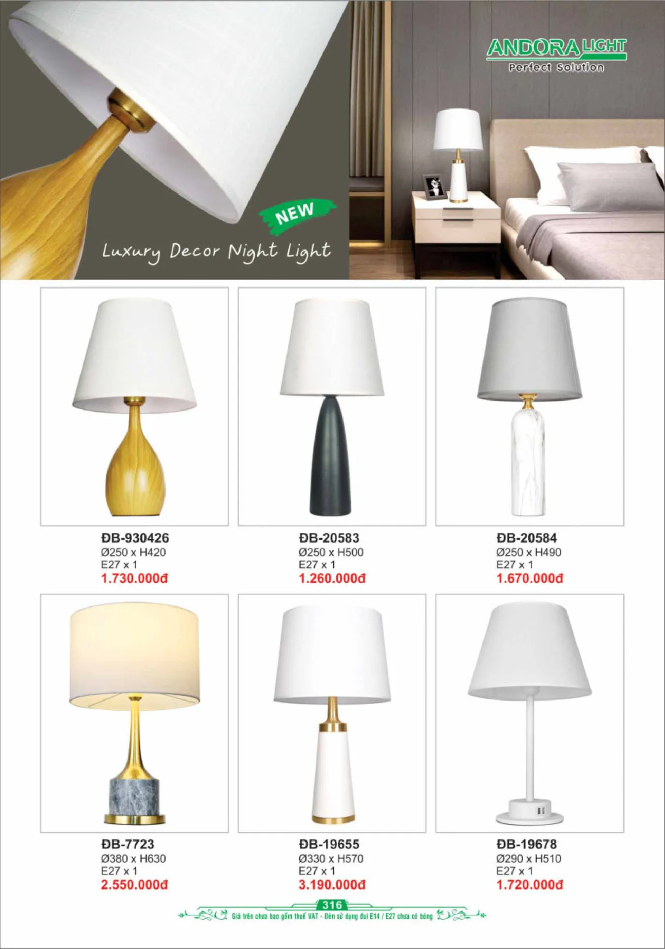 Catalogue Đèn Trang Trí ANDORA 2025 - Trang 317)