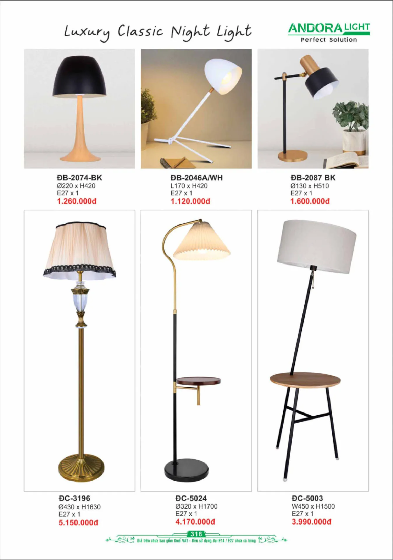 Catalogue Đèn Trang Trí ANDORA 2025 - Trang 319)