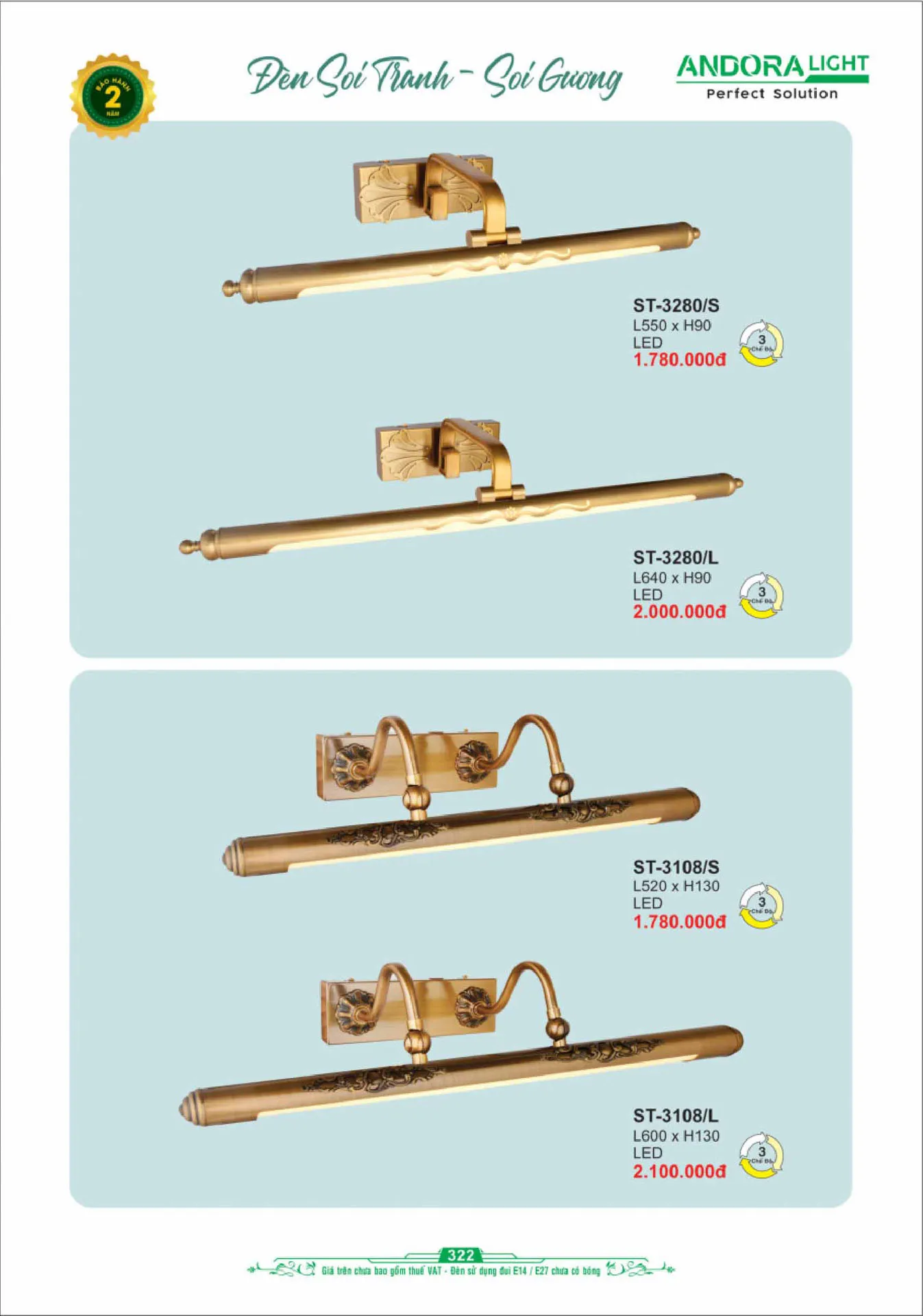 Catalogue Đèn Trang Trí ANDORA 2025 - Trang 323)