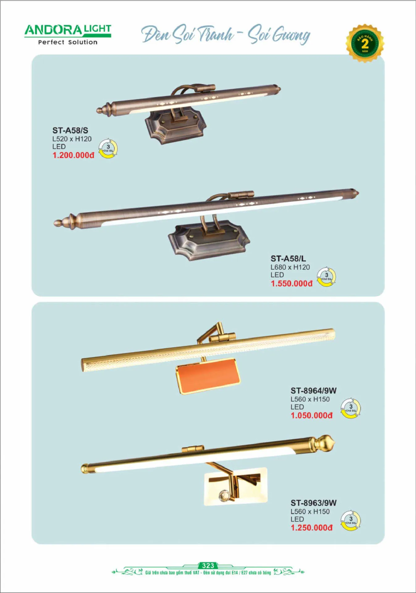 Catalogue Đèn Trang Trí ANDORA 2025 - Trang 324)