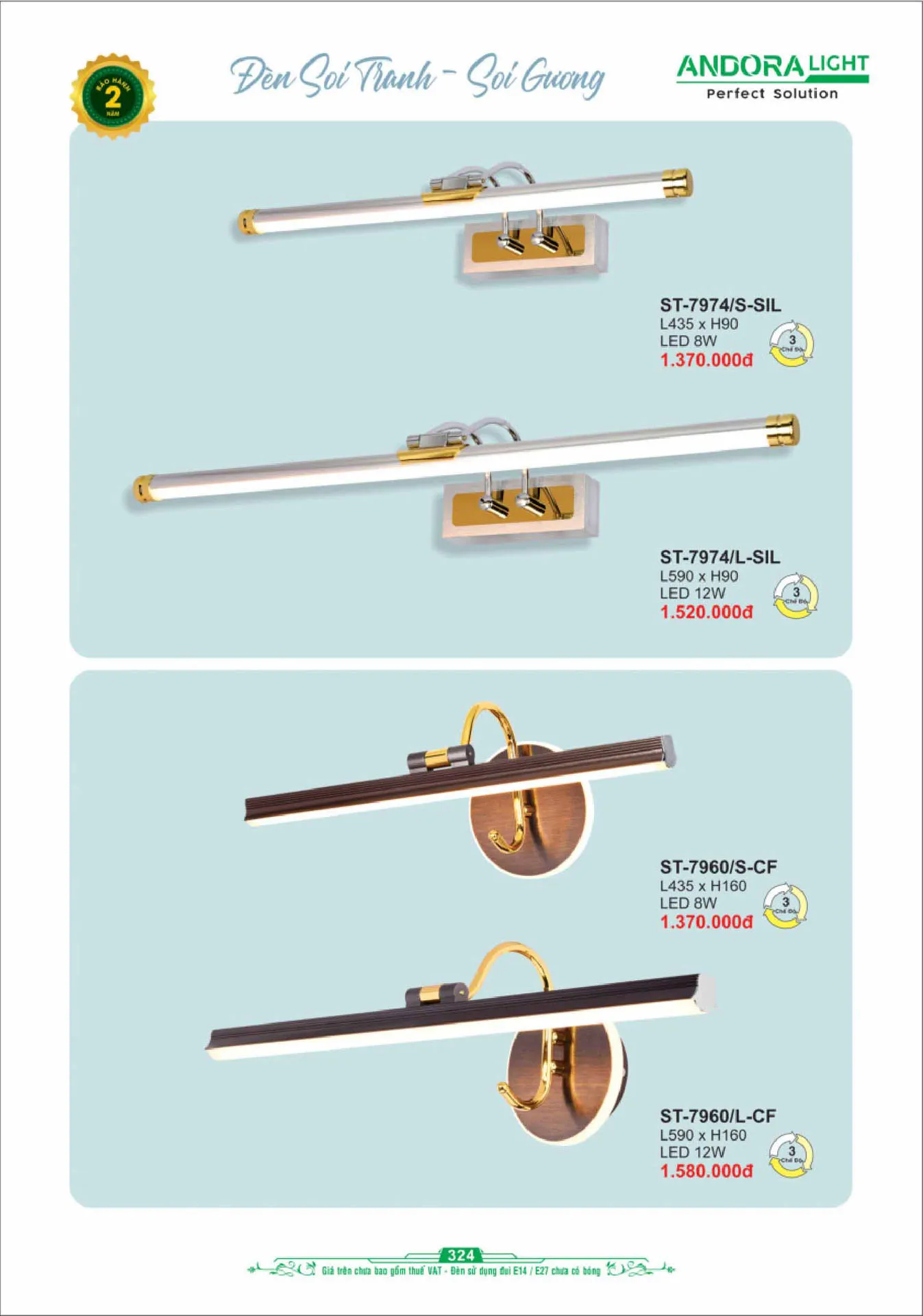 Catalogue Đèn Trang Trí ANDORA 2025 - Trang 325)