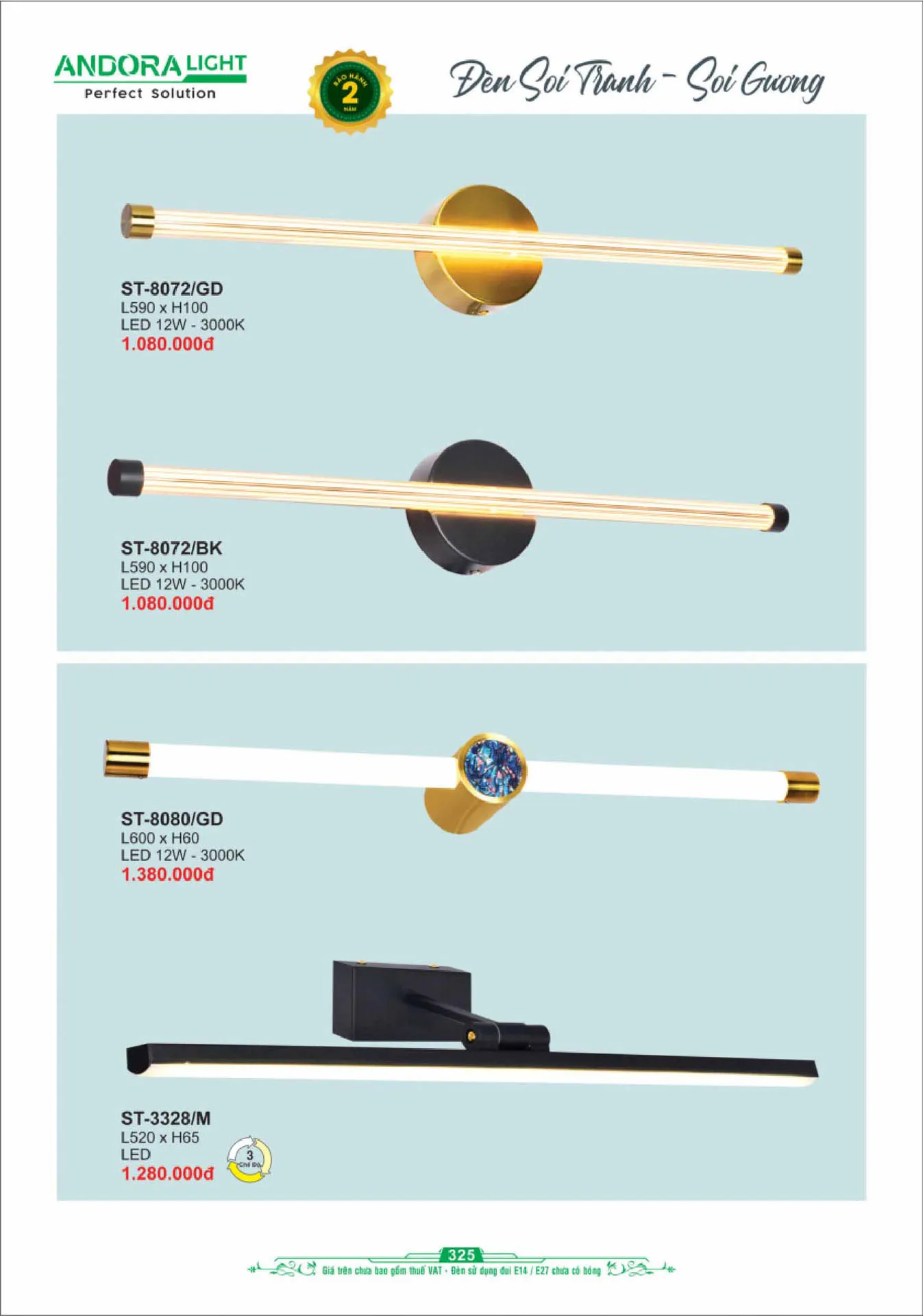 Catalogue Đèn Trang Trí ANDORA 2025 - Trang 326)