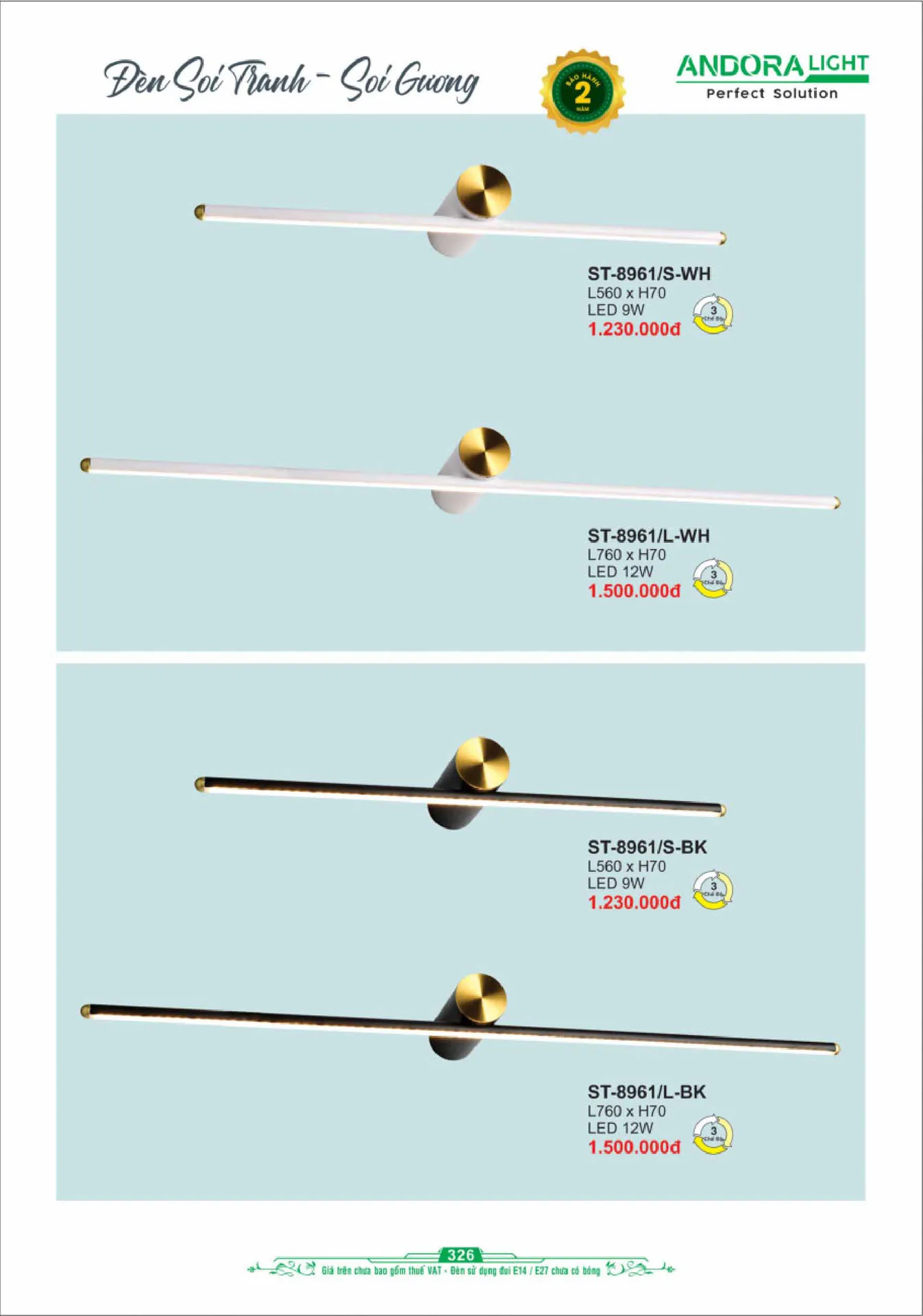 Catalogue Đèn Trang Trí ANDORA 2025 - Trang 327)