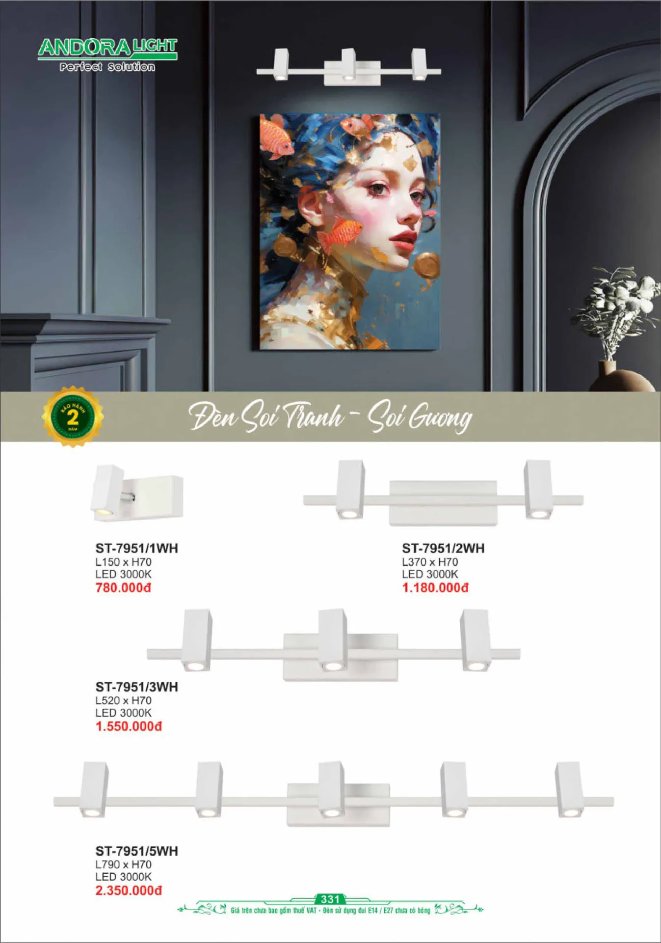 Catalogue Đèn Trang Trí ANDORA 2025 - Trang 332)