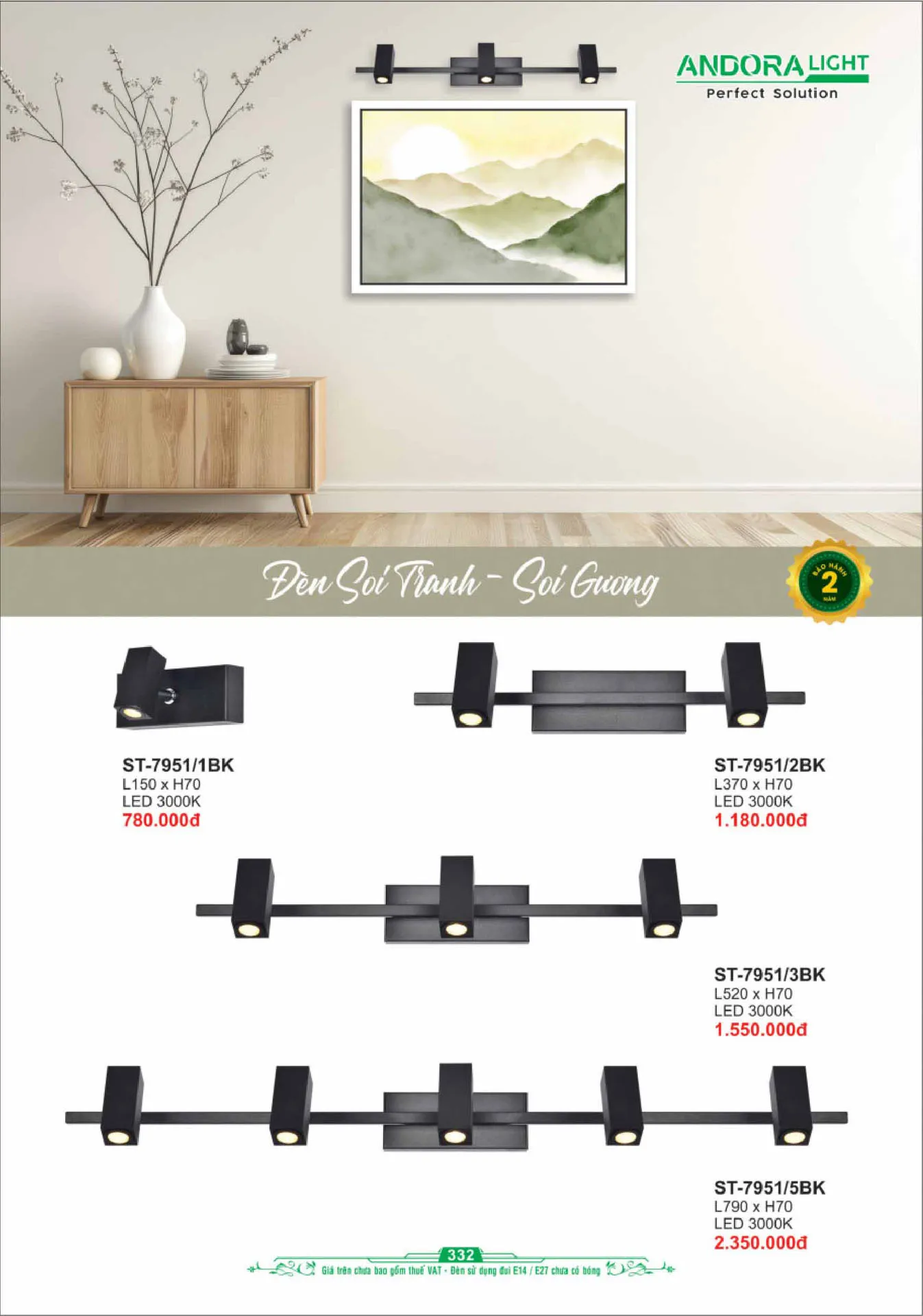 Catalogue Đèn Trang Trí ANDORA 2025 - Trang 333)
