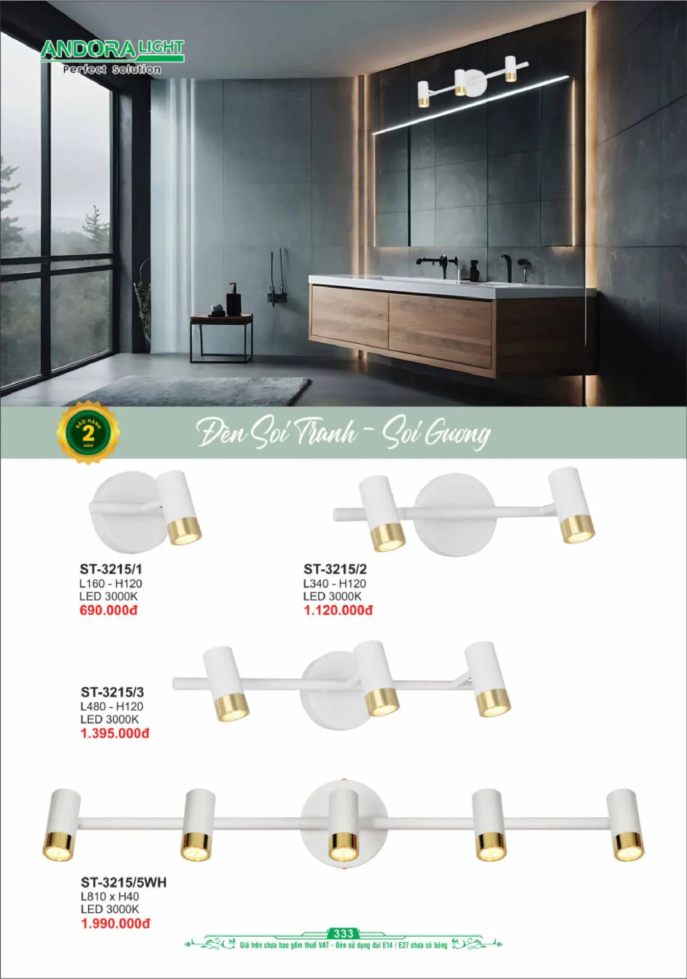 Catalogue Đèn Trang Trí ANDORA 2025 - Trang 334)