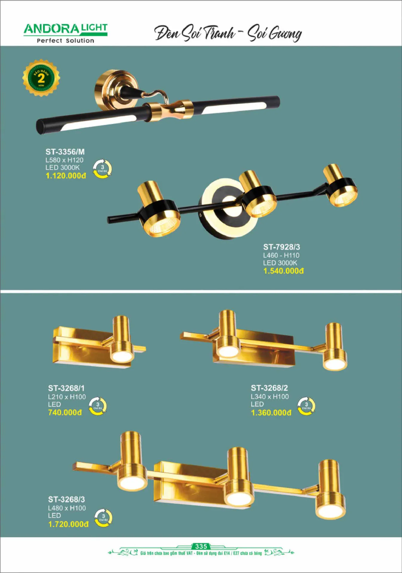Catalogue Đèn Trang Trí ANDORA 2025 - Trang 336)