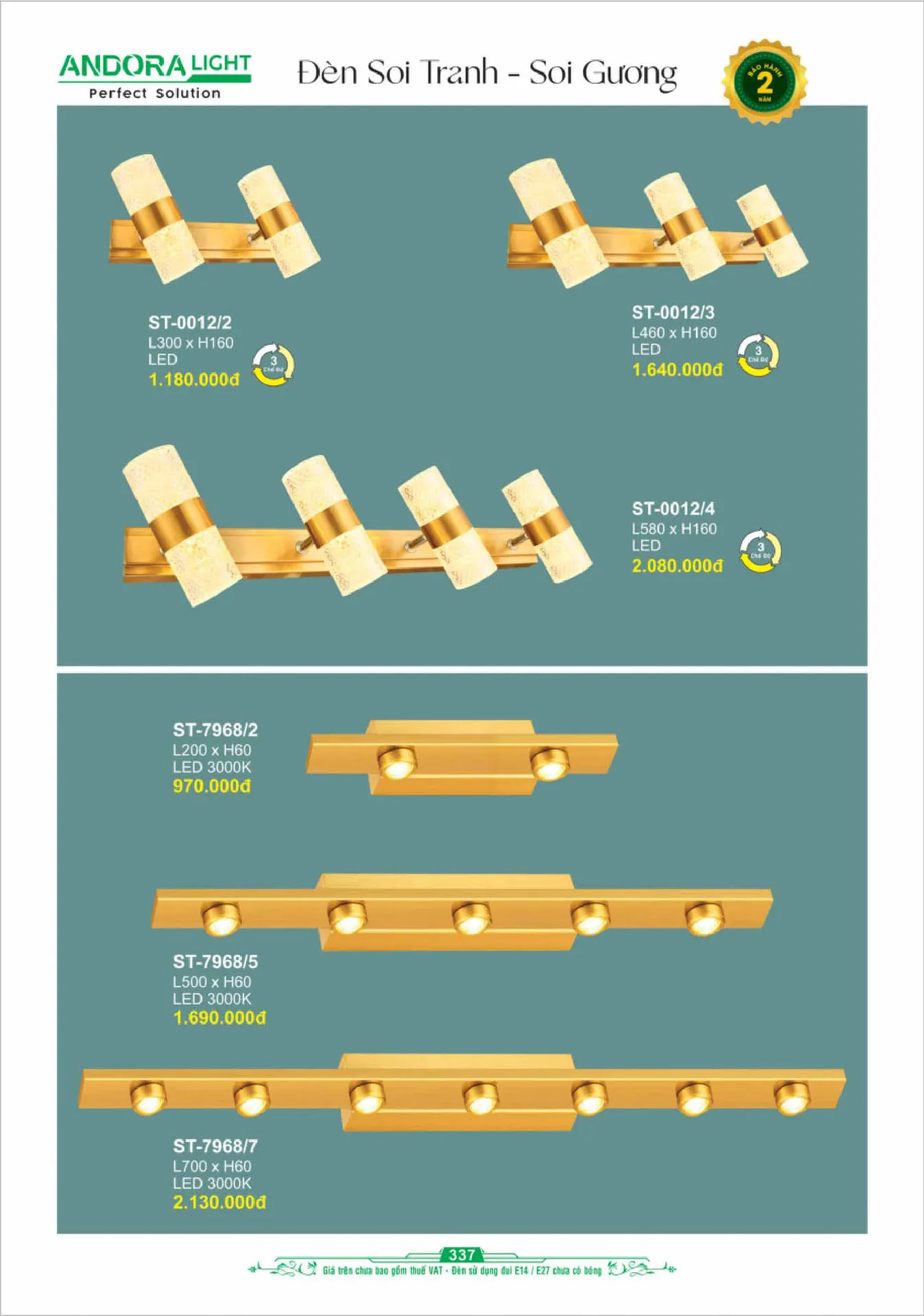 Catalogue Đèn Trang Trí ANDORA 2025 - Trang 338)