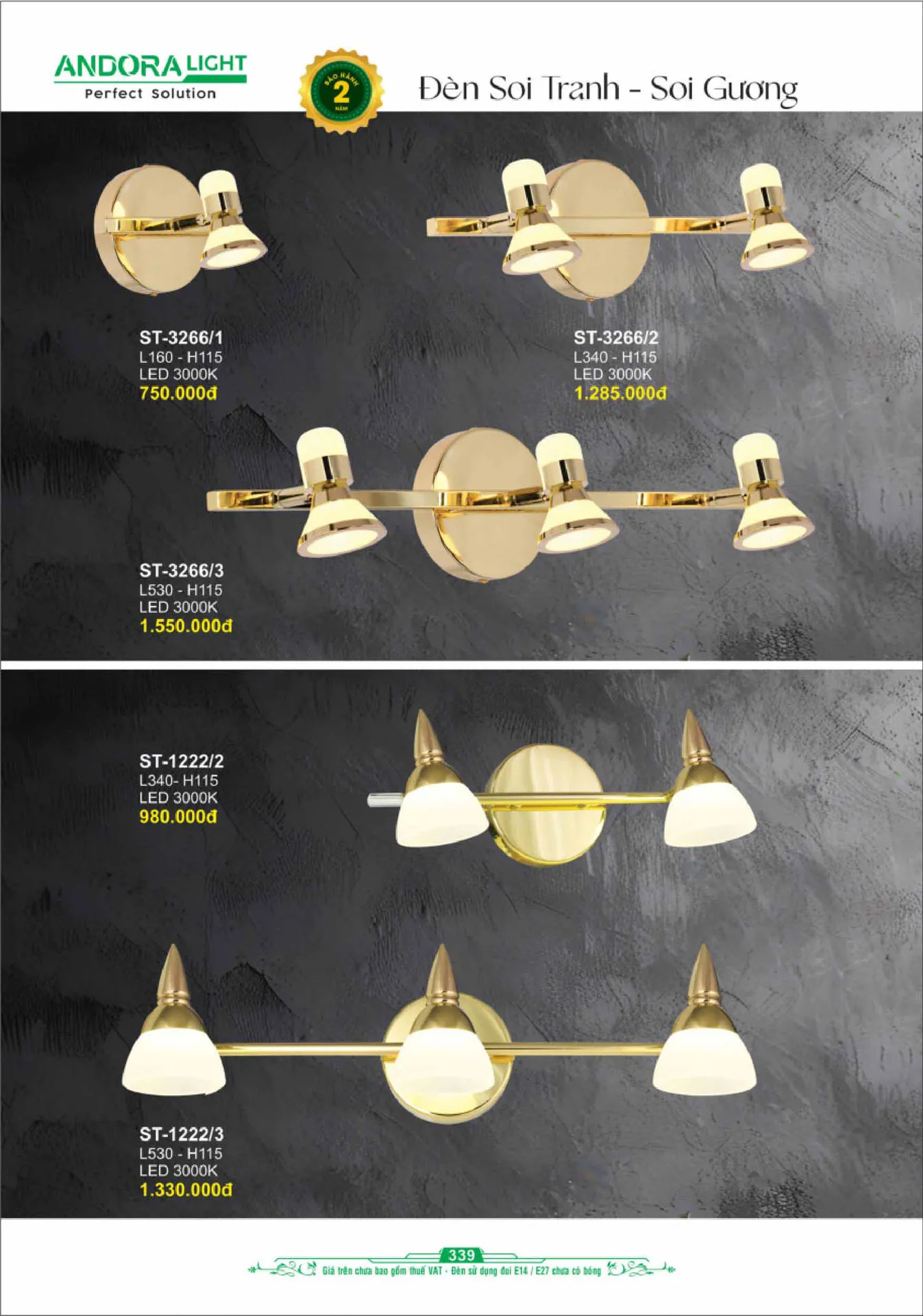 Catalogue Đèn Trang Trí ANDORA 2025 - Trang 340)