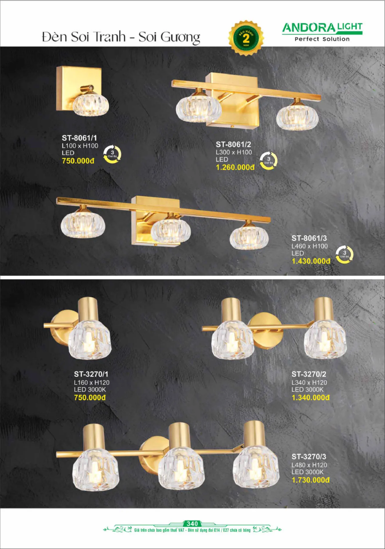 Catalogue Đèn Trang Trí ANDORA 2025 - Trang 341)