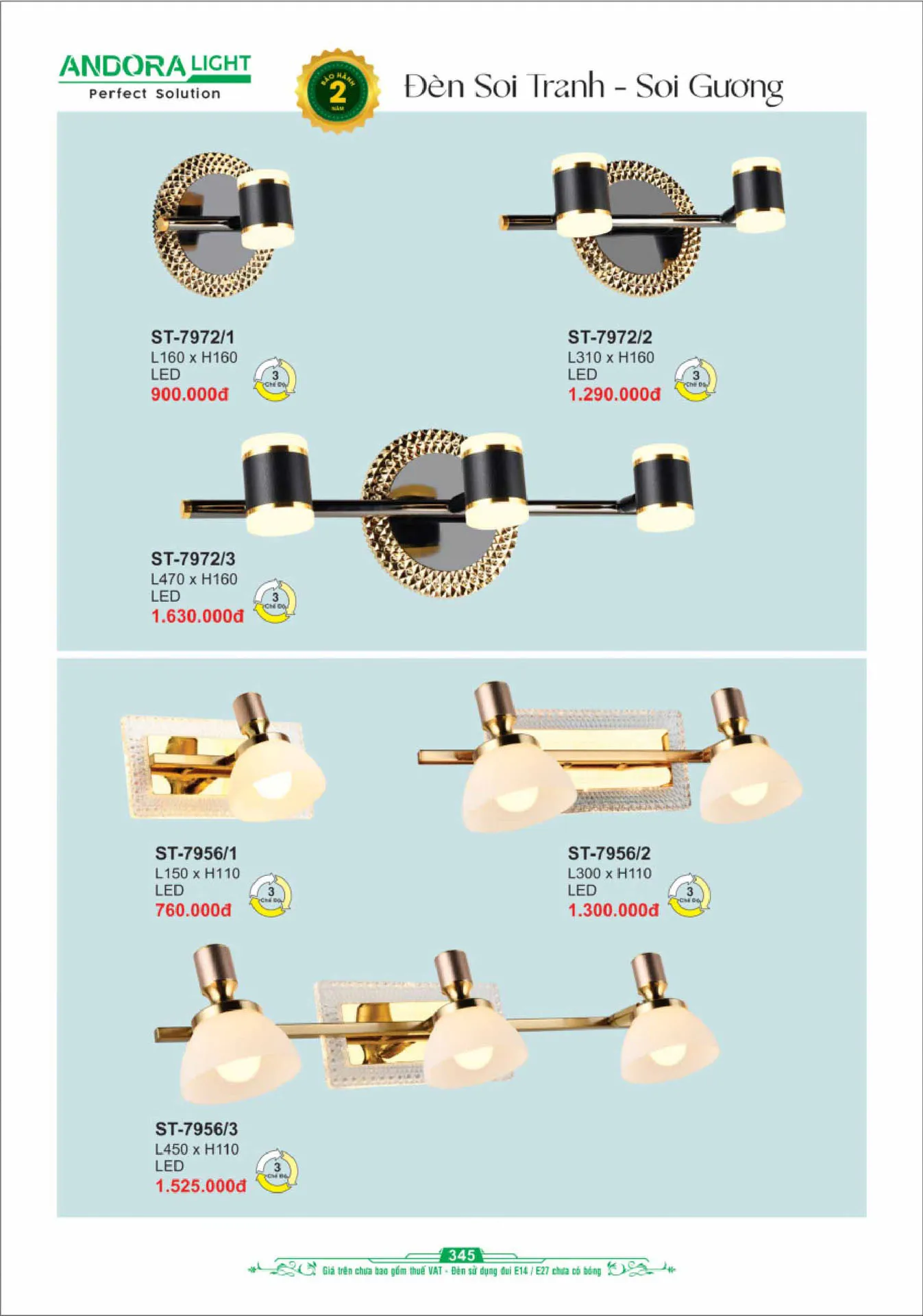 Catalogue Đèn Trang Trí ANDORA 2025 - Trang 346)