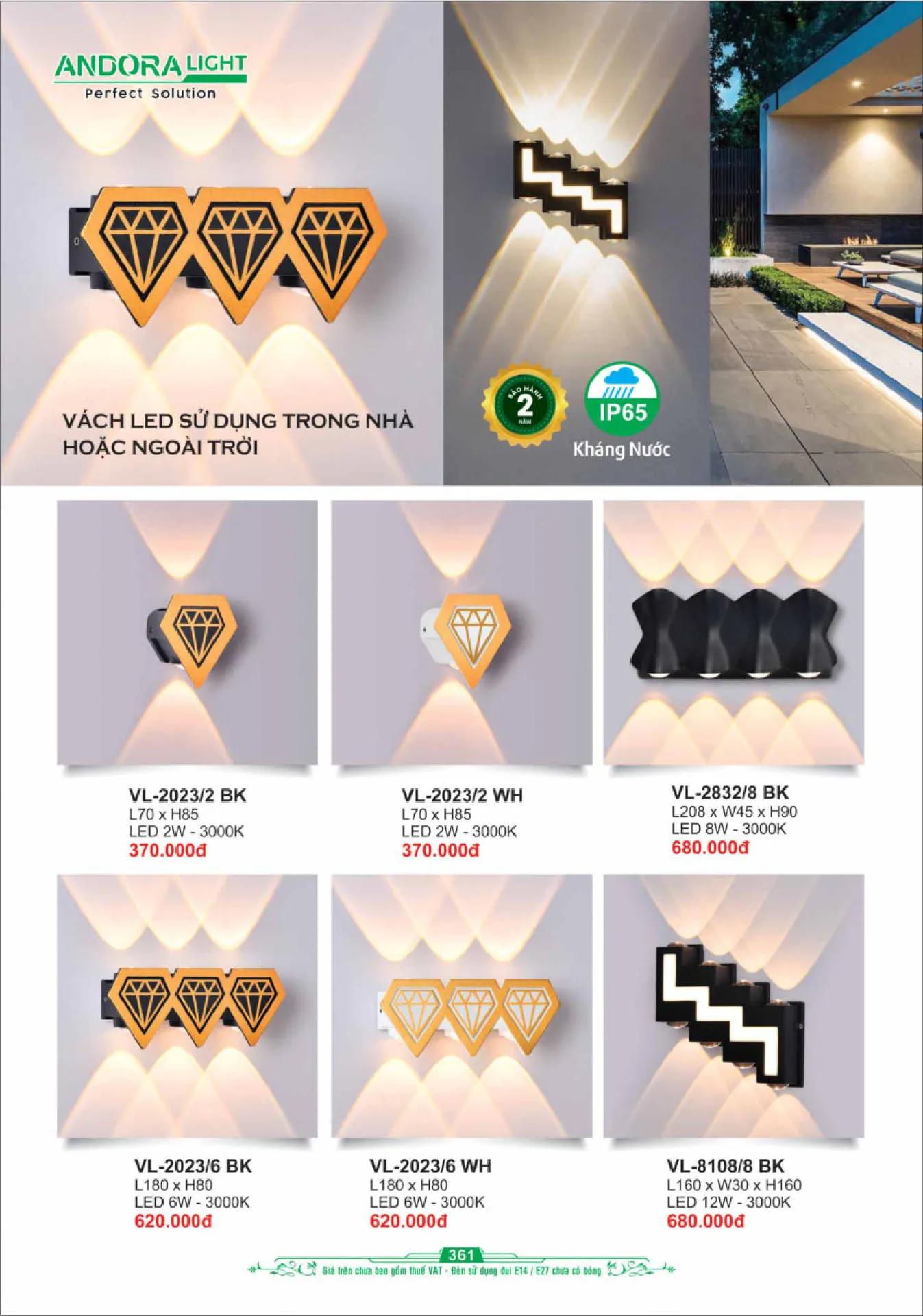 Catalogue Đèn Trang Trí ANDORA 2025 - Trang 362)